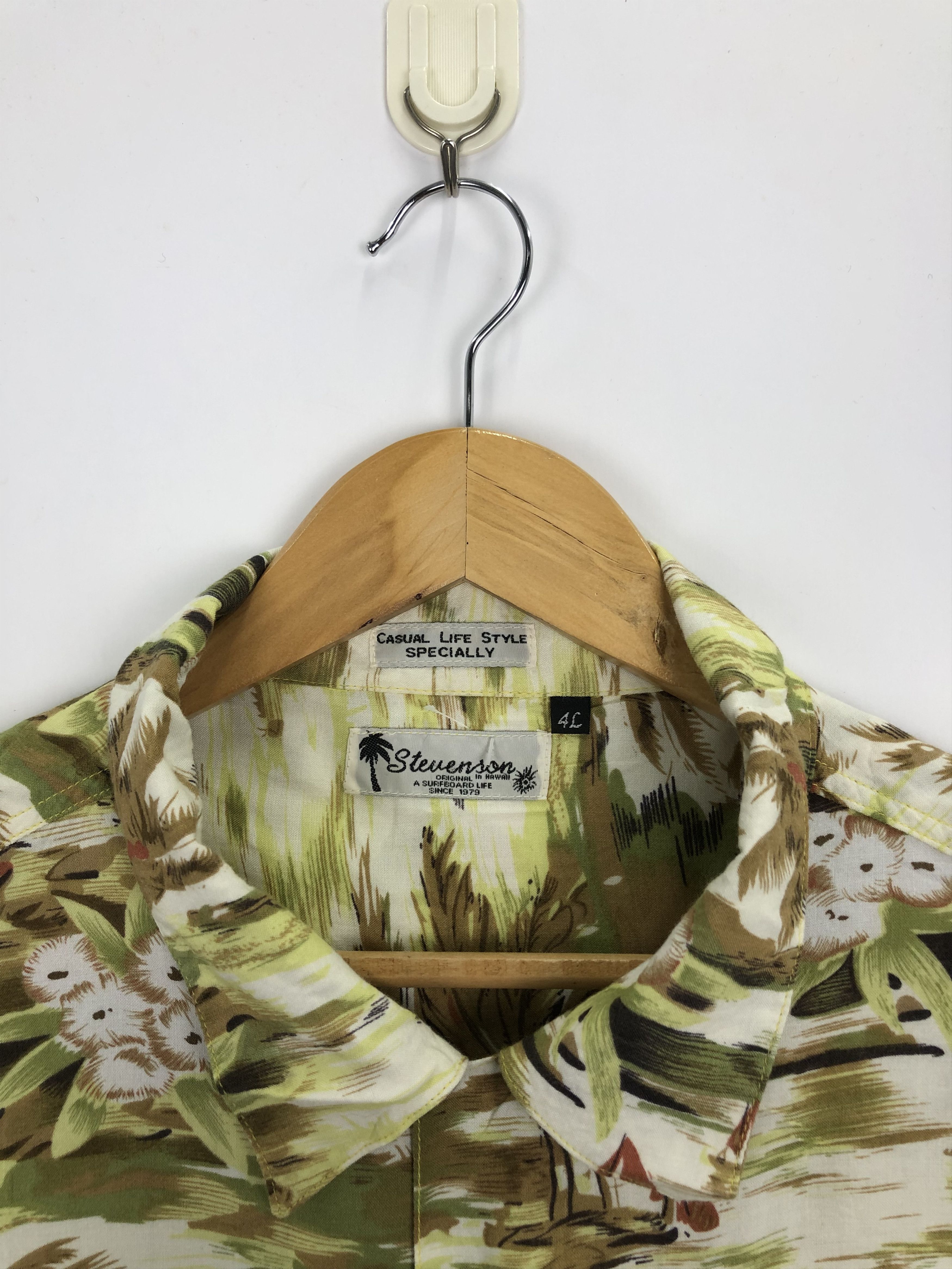 Vintage Vintage Hawaiian Shirt Trees Village Motive TA0005 Size US XXL / EU 58 / 5 - 8 Thumbnail