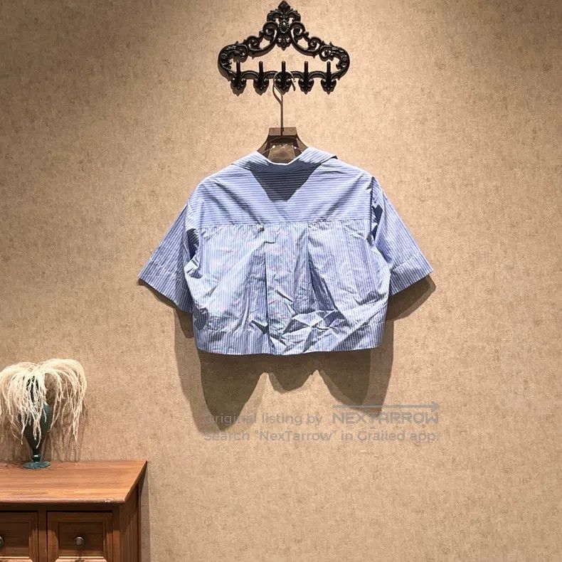 Loewe Loewe Blue Striped Embroidered Logo Shirt Size XXS / US 00 / IT 34 - 2 Thumbnail