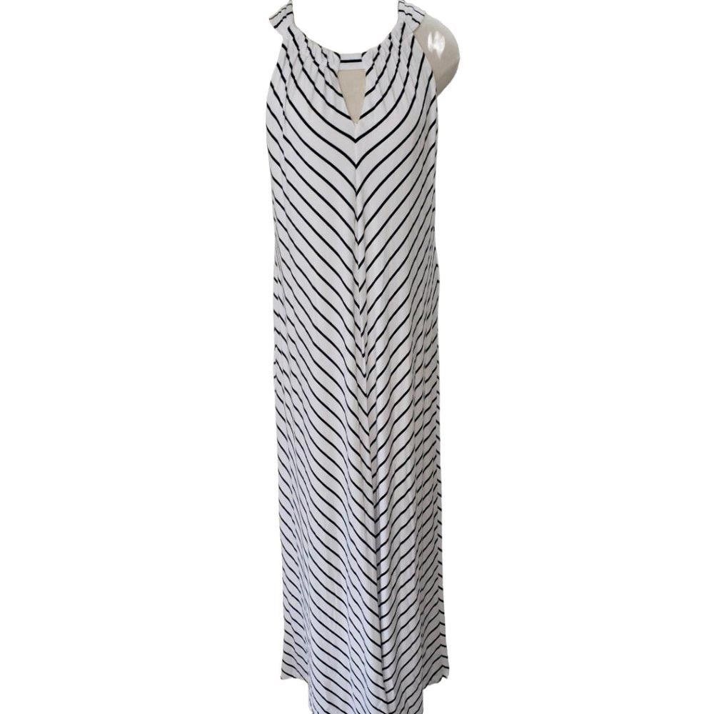 Chicos CT503 Chico's Sleeveless Black & White Maxi Dress 16/18 Size XXL / US 16-18 / IT 52-54 - 4 Thumbnail