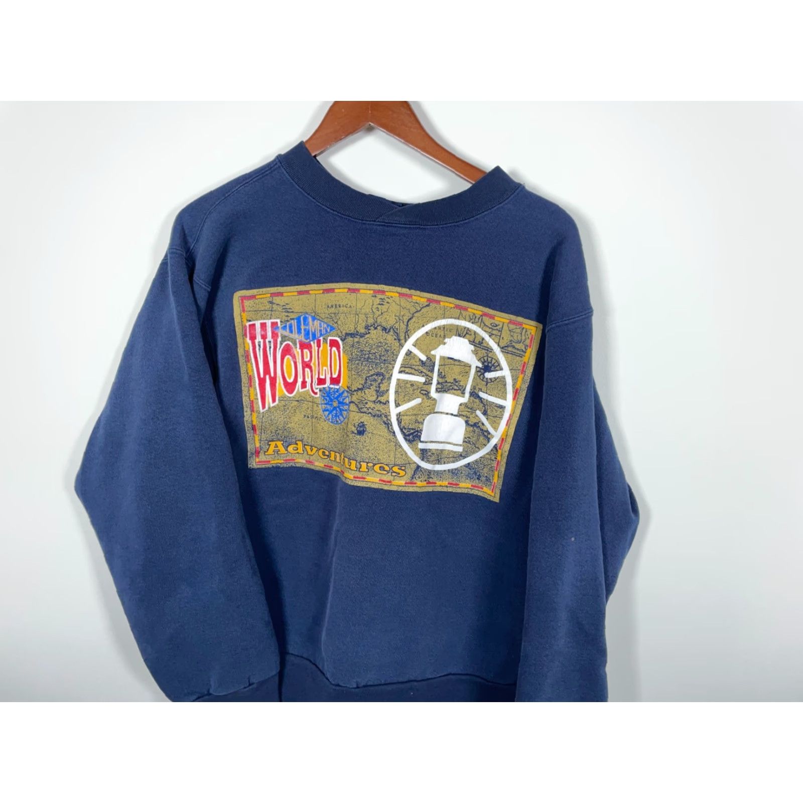 Vintage VTG Coleman Outdoors Sweatshirt Adult Large Dark Blue Crewneck Camping Adventure Mens Pullover** Size US L / EU 52-54 / 3 - 4 Thumbnail