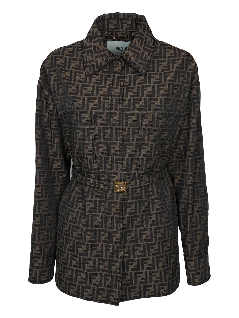 image of Fendi Logo Jacket Size 38 in Tobacco, Women's
