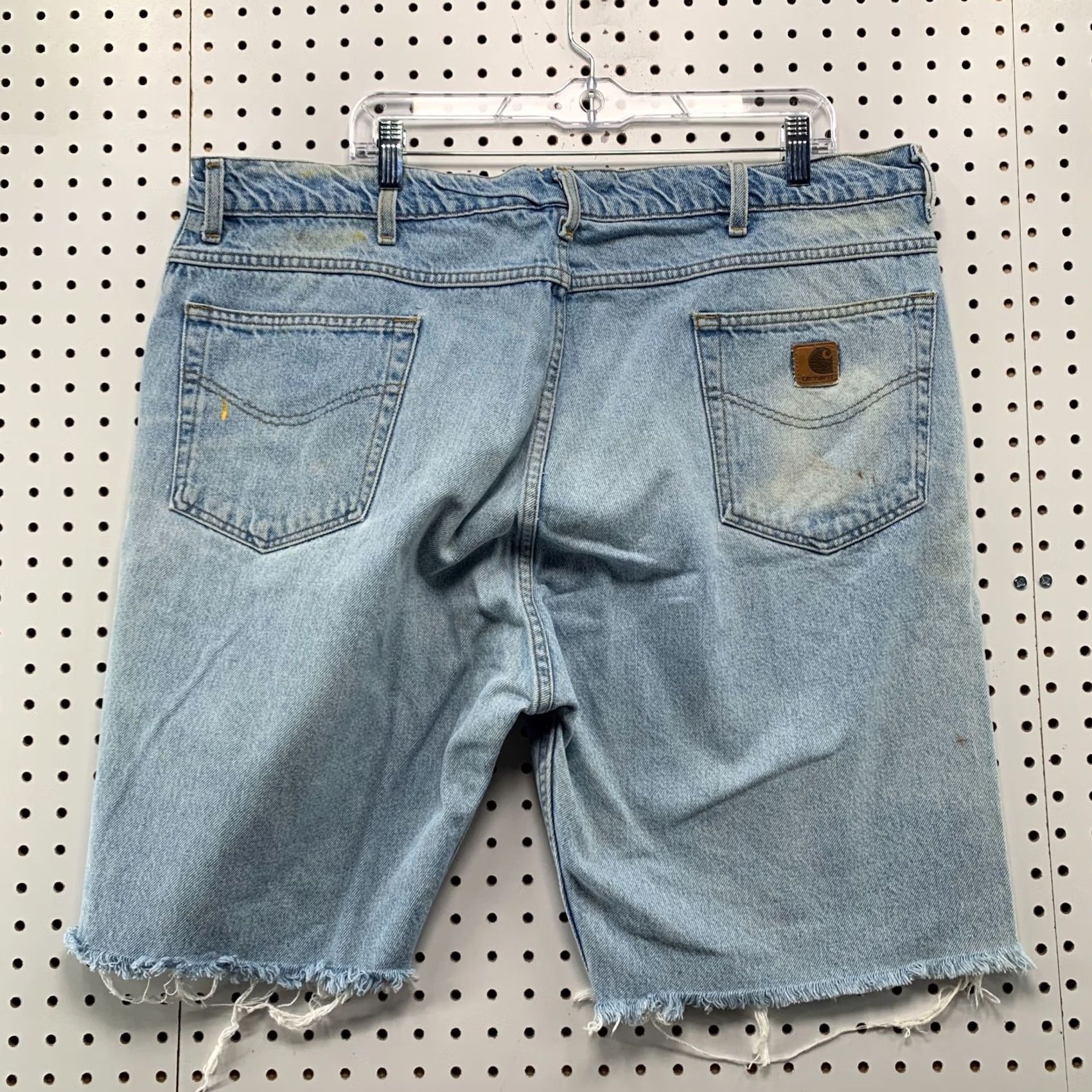 Carhartt VINTAGE Carhartt Shorts Denim Bermuda Mens 44x32 Light Wash Distress 10 in Inseam 5-Pocket Blue Baggy Casual Workwear Size US 44 / EU 60 - 2 Thumbnail