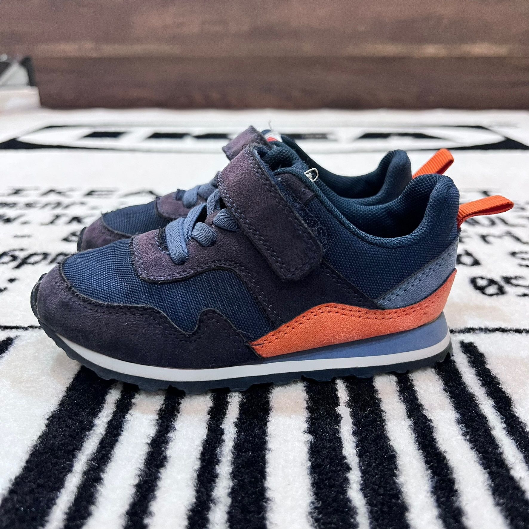 Zara Zara Navy Blue Orange Velcro Strap Toddler Shoes Size US 7.5 / EU 40-41 - 3 Thumbnail