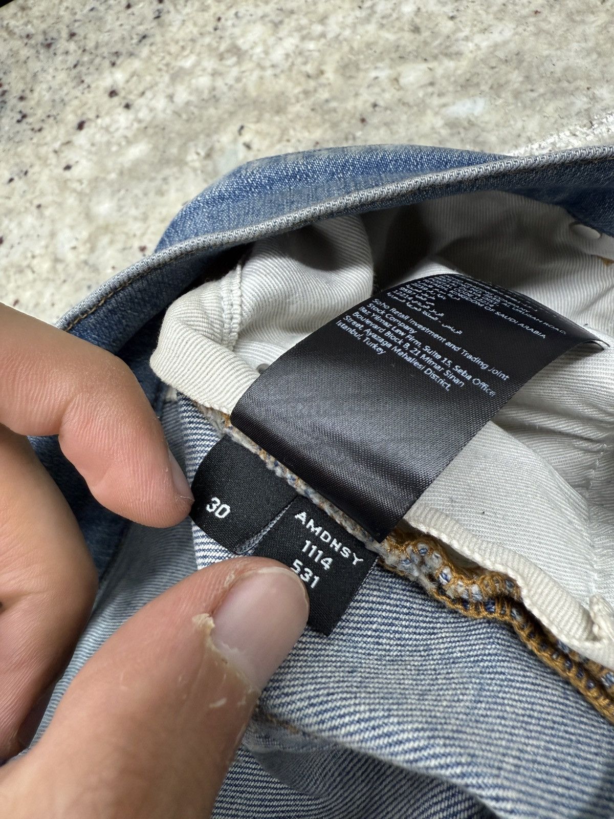 Amiri Amiri Staggered Leather Logo Denim Jeans Size US 30 / EU 46 - 9 Thumbnail