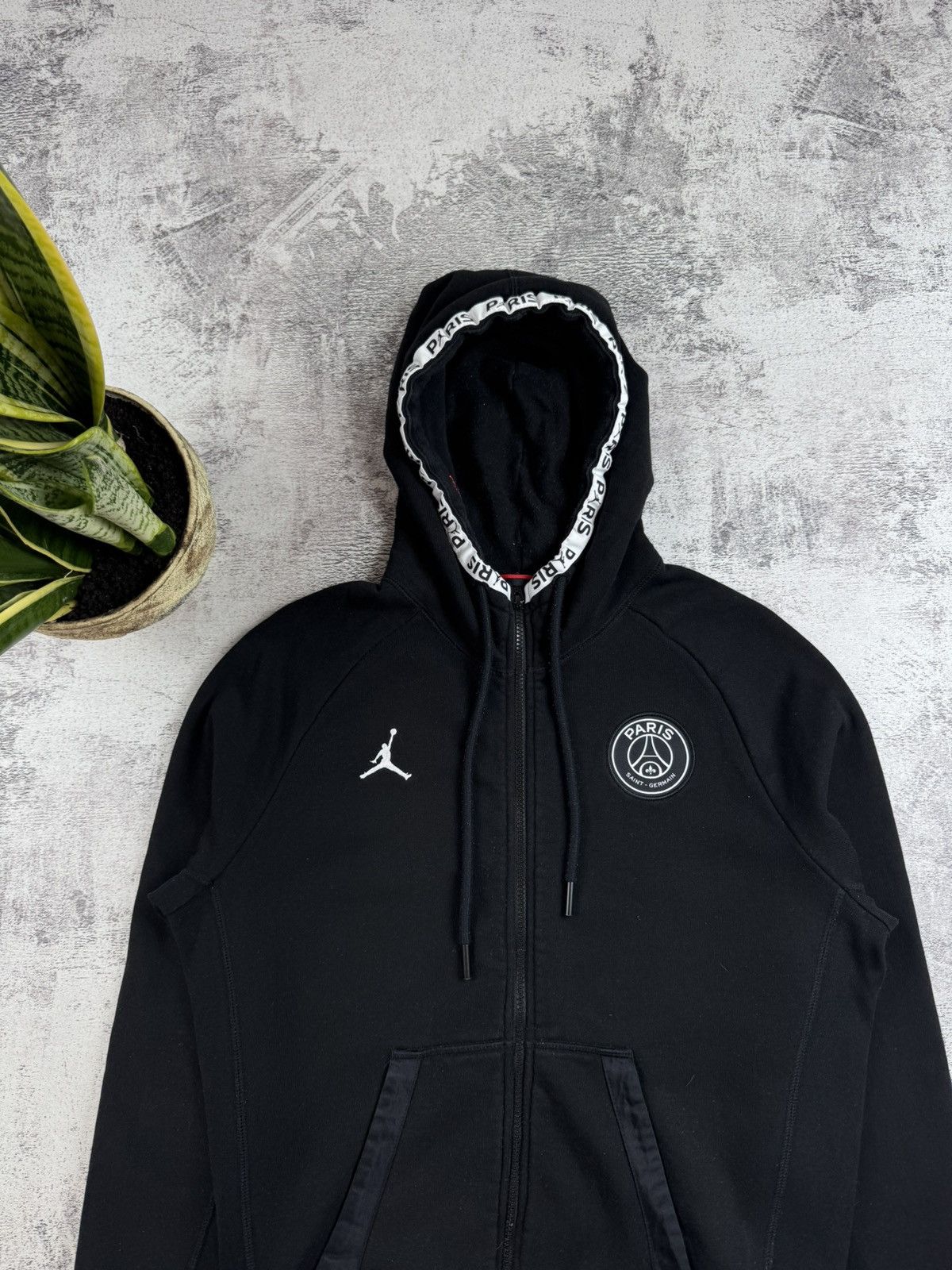 Jordan Brand Nike Jordan PSG Paris Saint Germain Soccer Black Full Zip S Hoodie Pullovover Size US S / EU 44-46 / 1 - 6 Thumbnail
