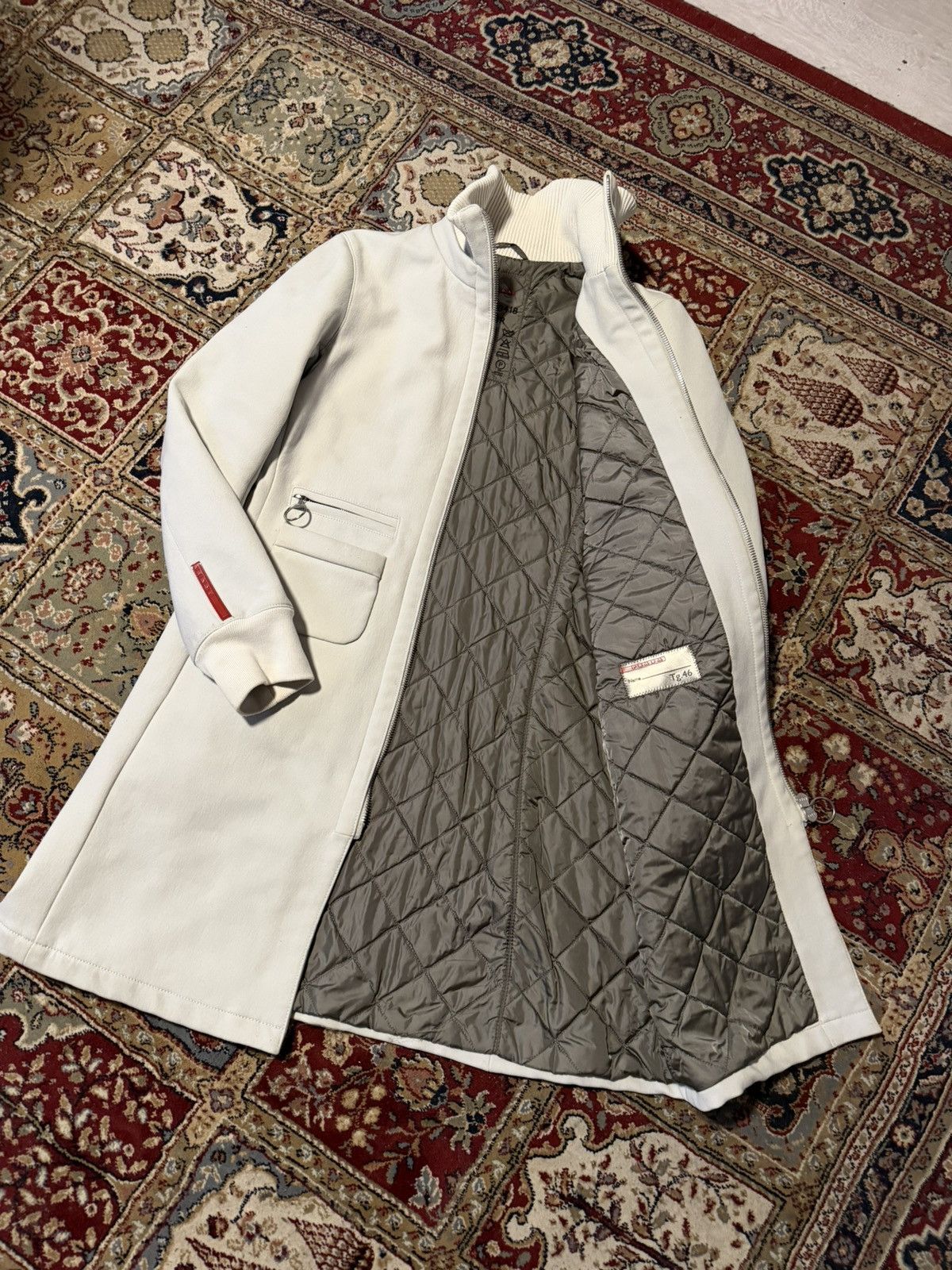 Prada Prada Linea Rossa Long Coat Luxury Women’s Streetwear Hype Size L / US 10 / IT 46 - 8 Thumbnail