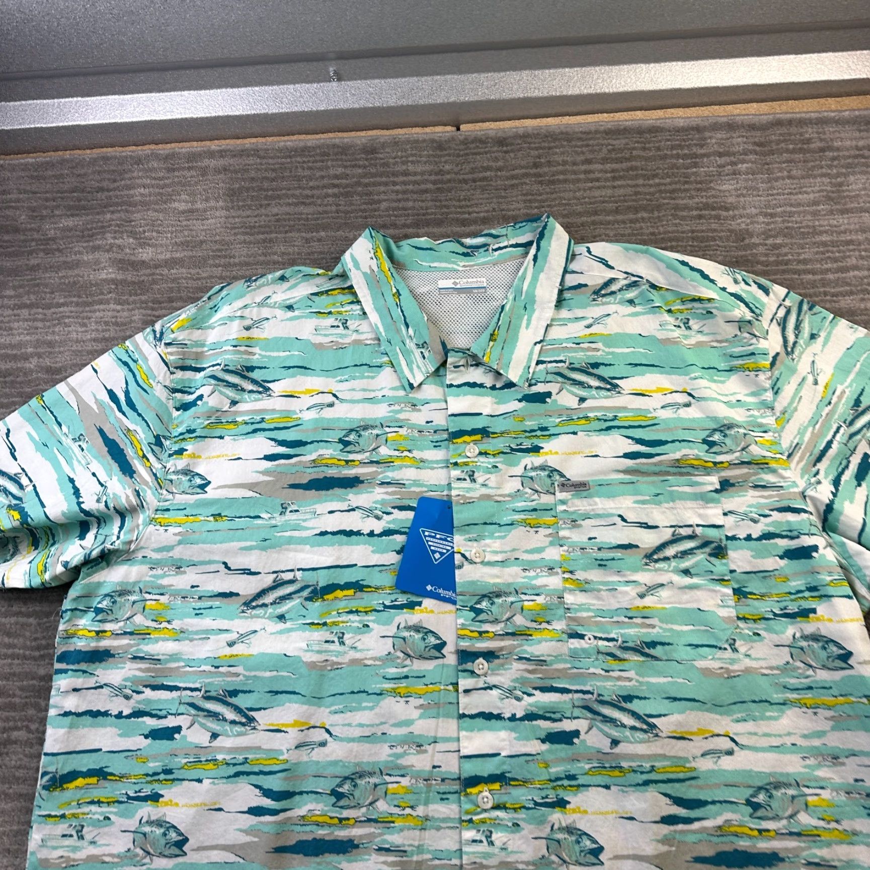 Vintage Columbia PFG Shirt Mens 3XL Green Trollers Best Vented Button Up Fishing Shirt Casual Mens Size US XXL / EU 58 / 5 - 3 Thumbnail