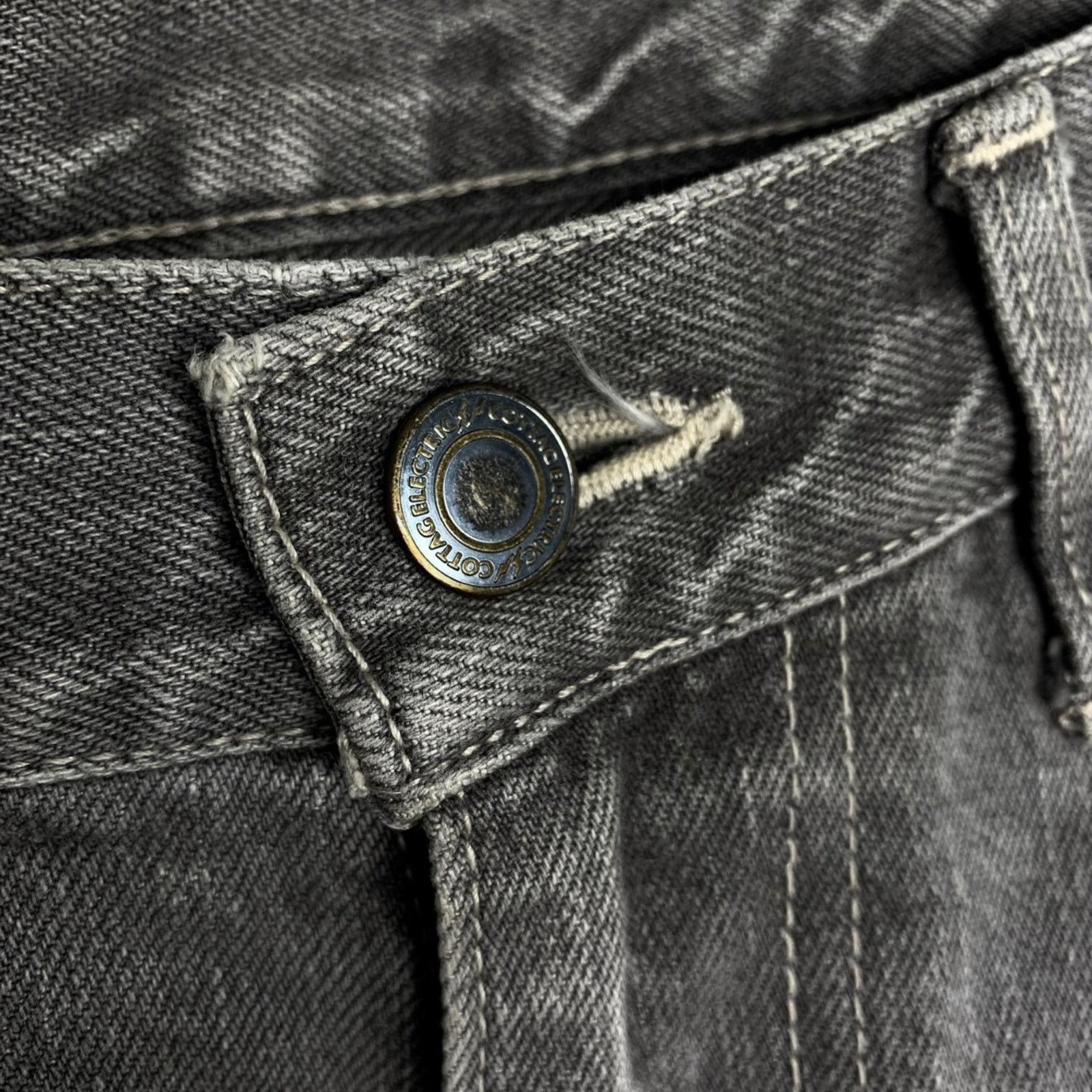 Electric Cottage Washed Selvedge Denim Jeans (Gray) Size US 34 / EU 50 - 6 Thumbnail