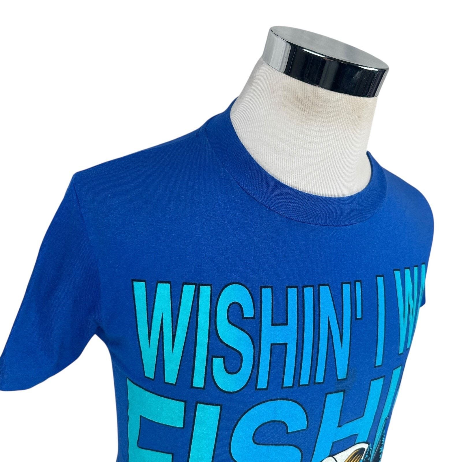Other Vintage Garfield Wishin' I Was Fishing T-Shirt Men’s M Blue Size US M / EU 48-50 / 2 - 2 Thumbnail