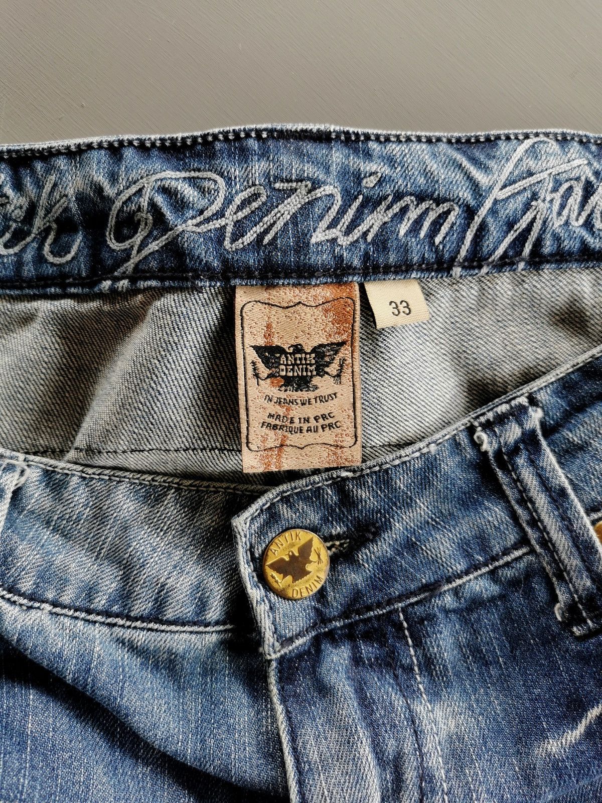 Antik Denim Antik Denim Tribal Floral Zipper Side Jeans Size US 35 - 9 Thumbnail