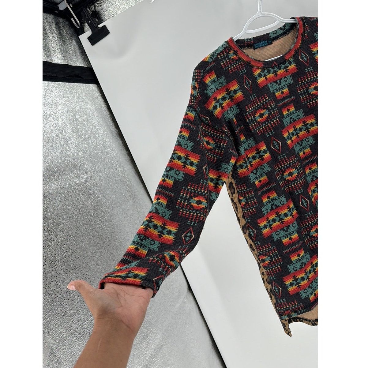 Other Fashion Express waffle knit hi lo leopard southwestern sz m Size M / US 6-8 / IT 42-44 - 6 Thumbnail