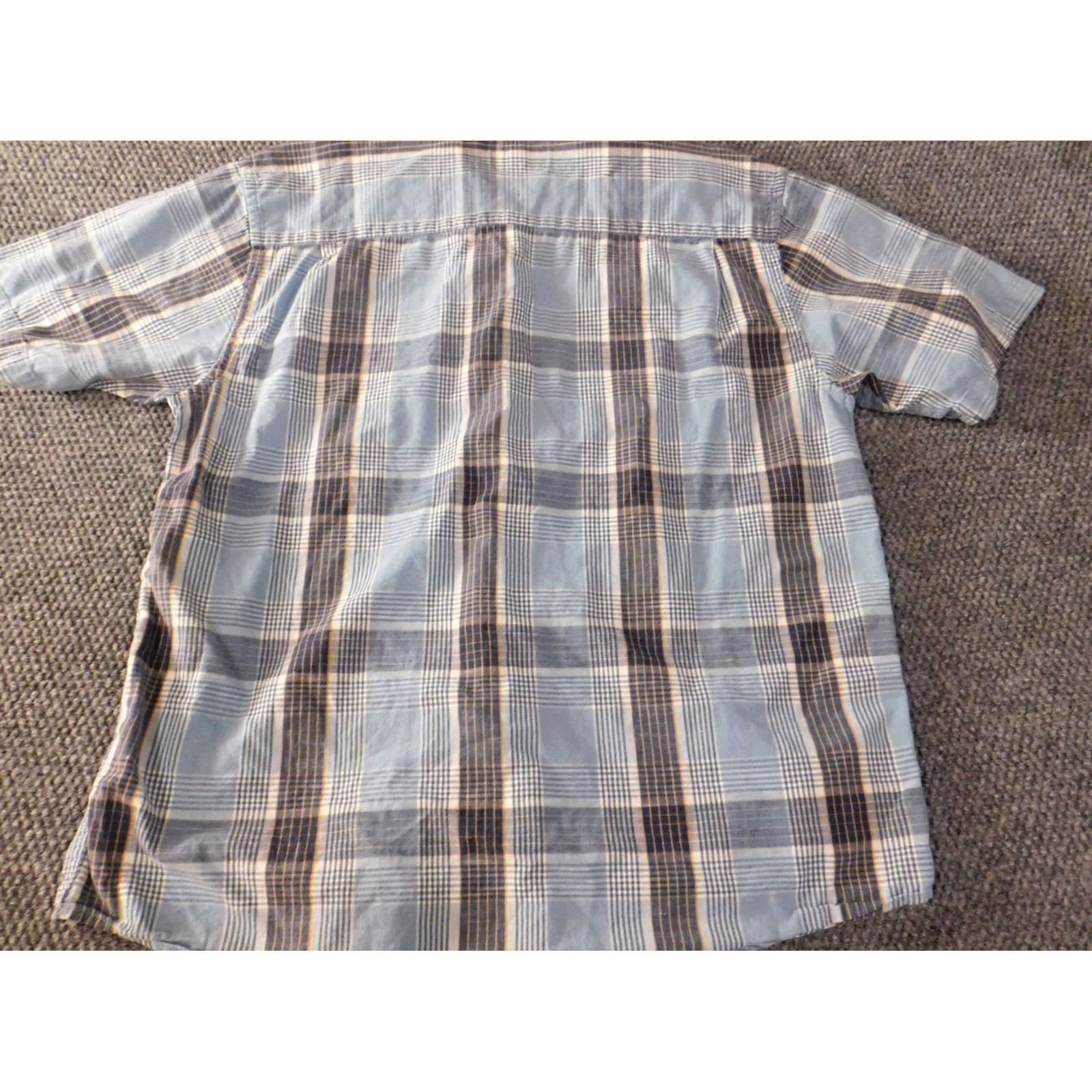 Nautica Nautica Shirt Button-Up Plaid Blue Short Sleeve Casual Mens L Regular Cotton Knit Button-Down Collar Size US L / EU 52-54 / 3 - 7 Thumbnail