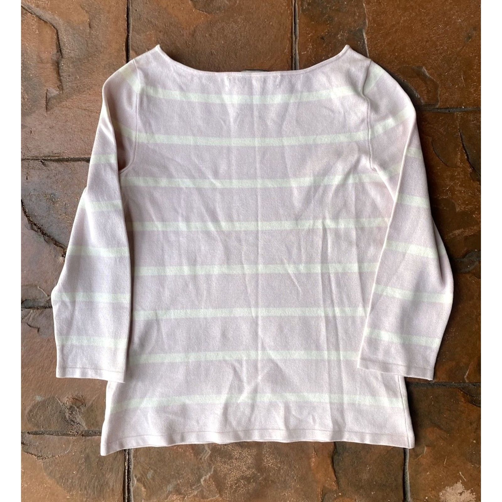 Ralph Lauren VINTAGE Ralph Lauren Black Label Striped Wide Neck Long Sleeve Shirt Women’s Medium Pink Size M / US 6-8 / IT 42-44 - 3 Thumbnail