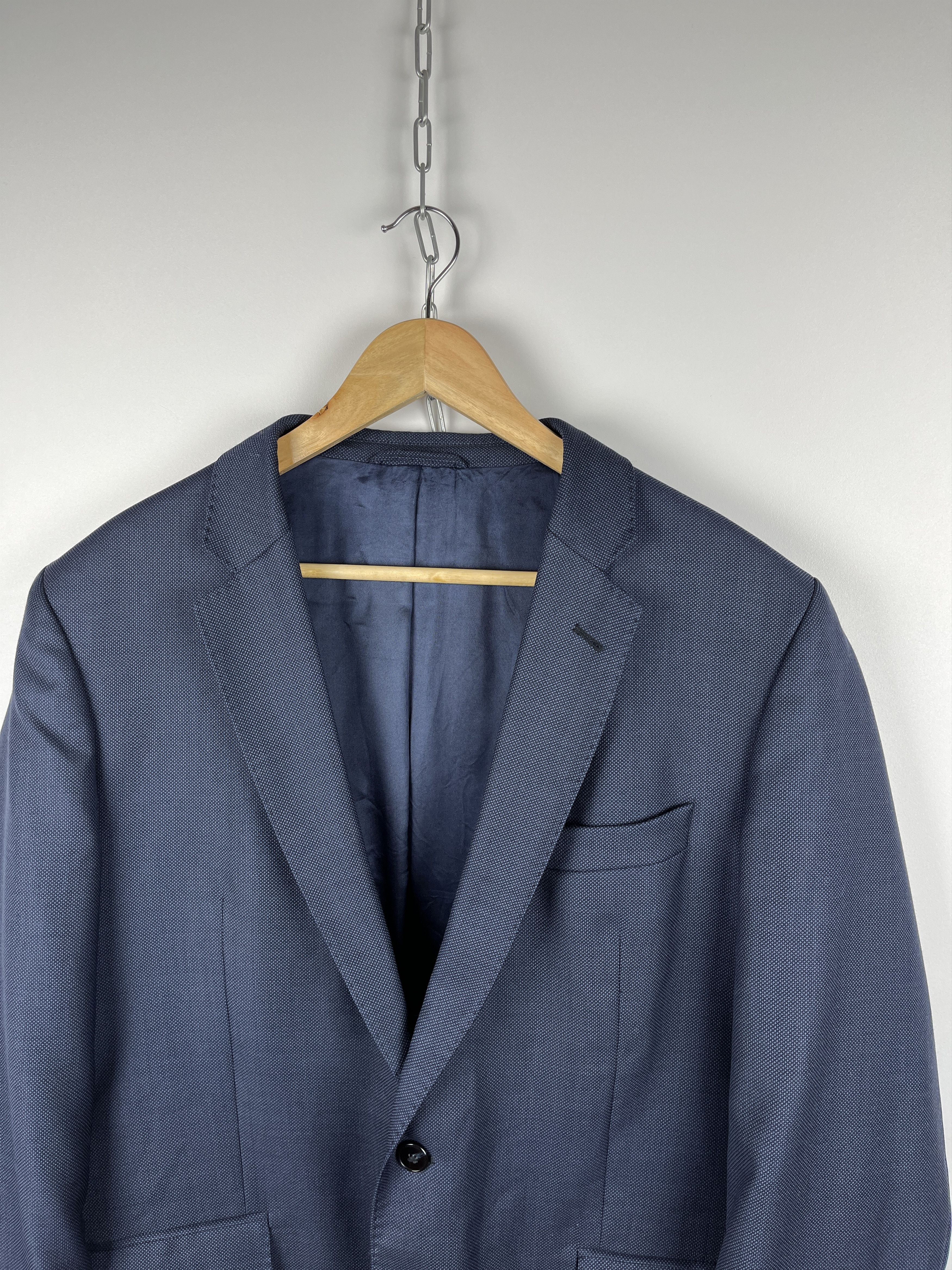 Hackett Hackett London Indigo Birdseye Wool Blazer Jacket Size 46R - 7 Thumbnail