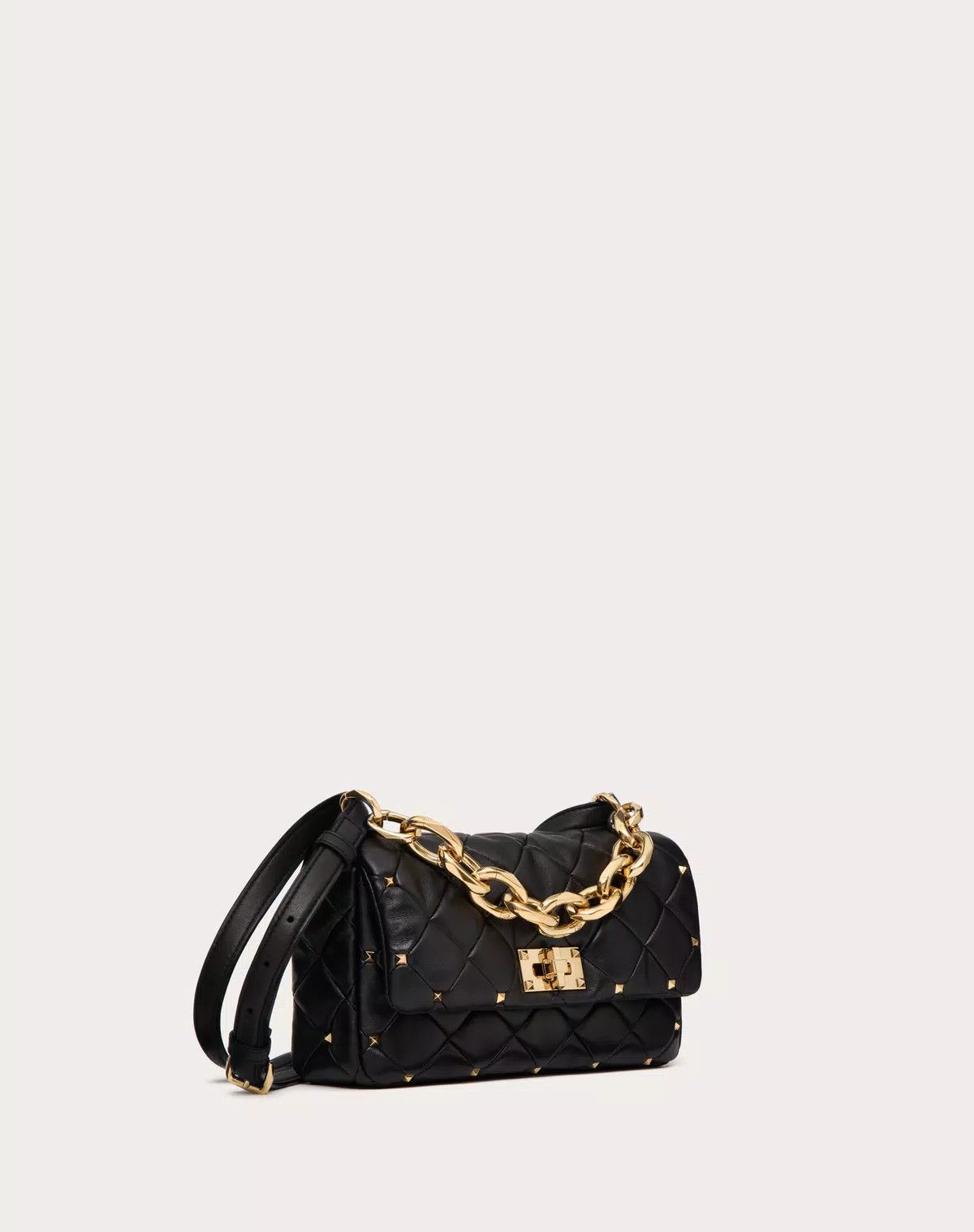 Valentino oc11z0725 Size:OS/ Spike Bag In Nappa Patchwork in Black Size ONE SIZE - 2 Thumbnail