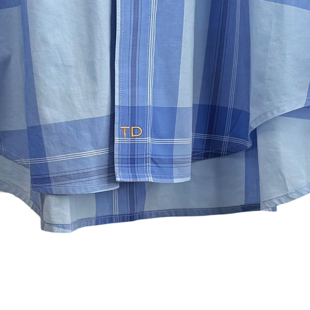 Thomas Dean NWOT THOMAS DEAN Men's Blue Plaid Thin Dress Shirt Size XL Size US XL / EU 56 / 4 - 3 Thumbnail