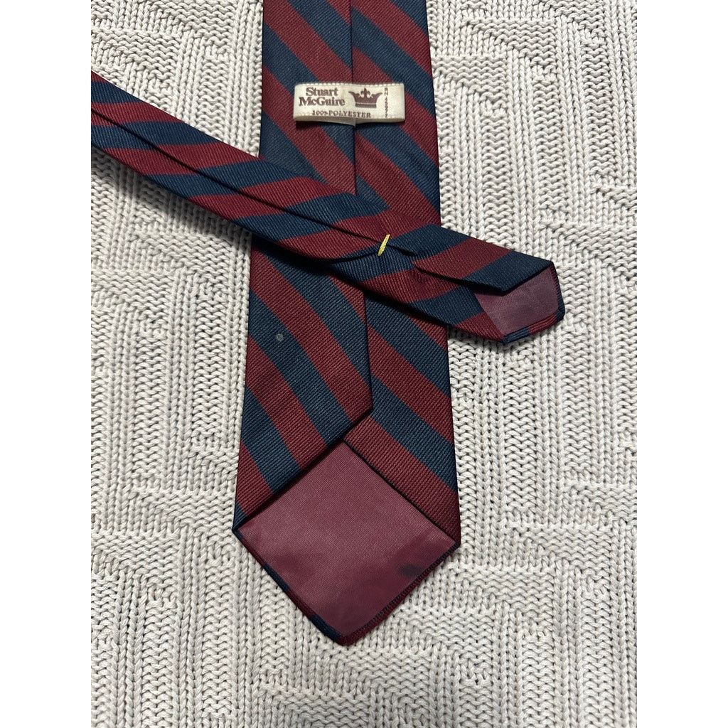 Vintage Vintage Stuart McGuire maroon and navy striped tie Size ONE SIZE - 2 Thumbnail