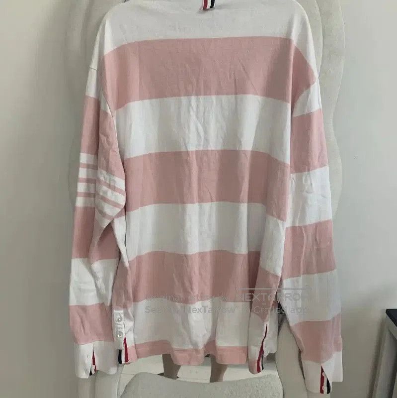 Thom Browne Thom Browne Striped Cotton Long Sleeve Polo . Size US XXL / EU 58 / 5 - 3 Thumbnail