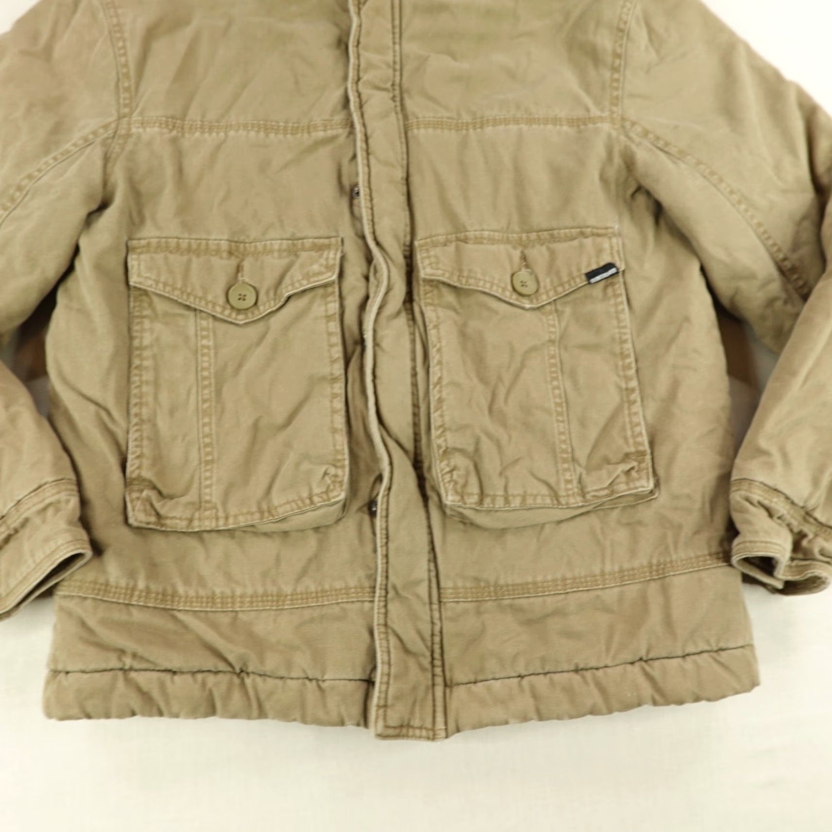 Quiksilver Quiksilver Jacket Mens Medium Brown Canvas Quilted Full Zip Hooded Insulated Lined Pockets Workwear Casual Travel Size US M / EU 48-50 / 2 - 3 Thumbnail