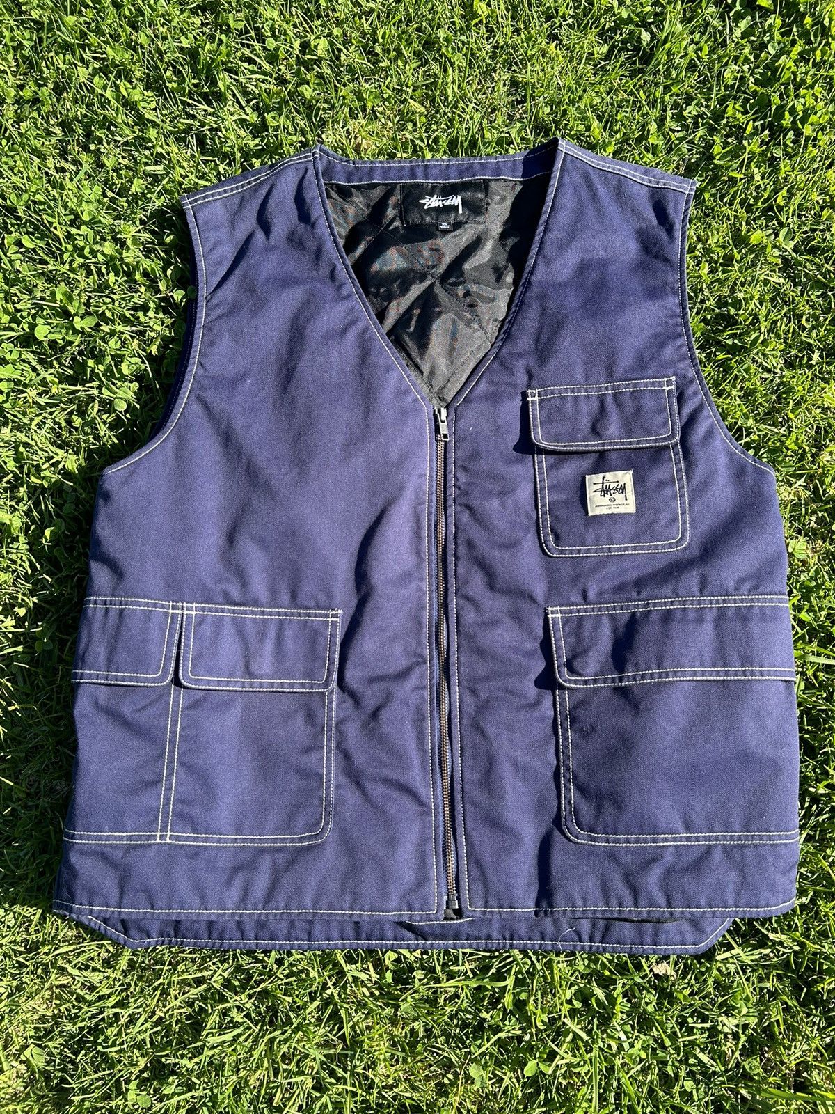 image of Stussy Navy Mens Work Vest (Size XL)