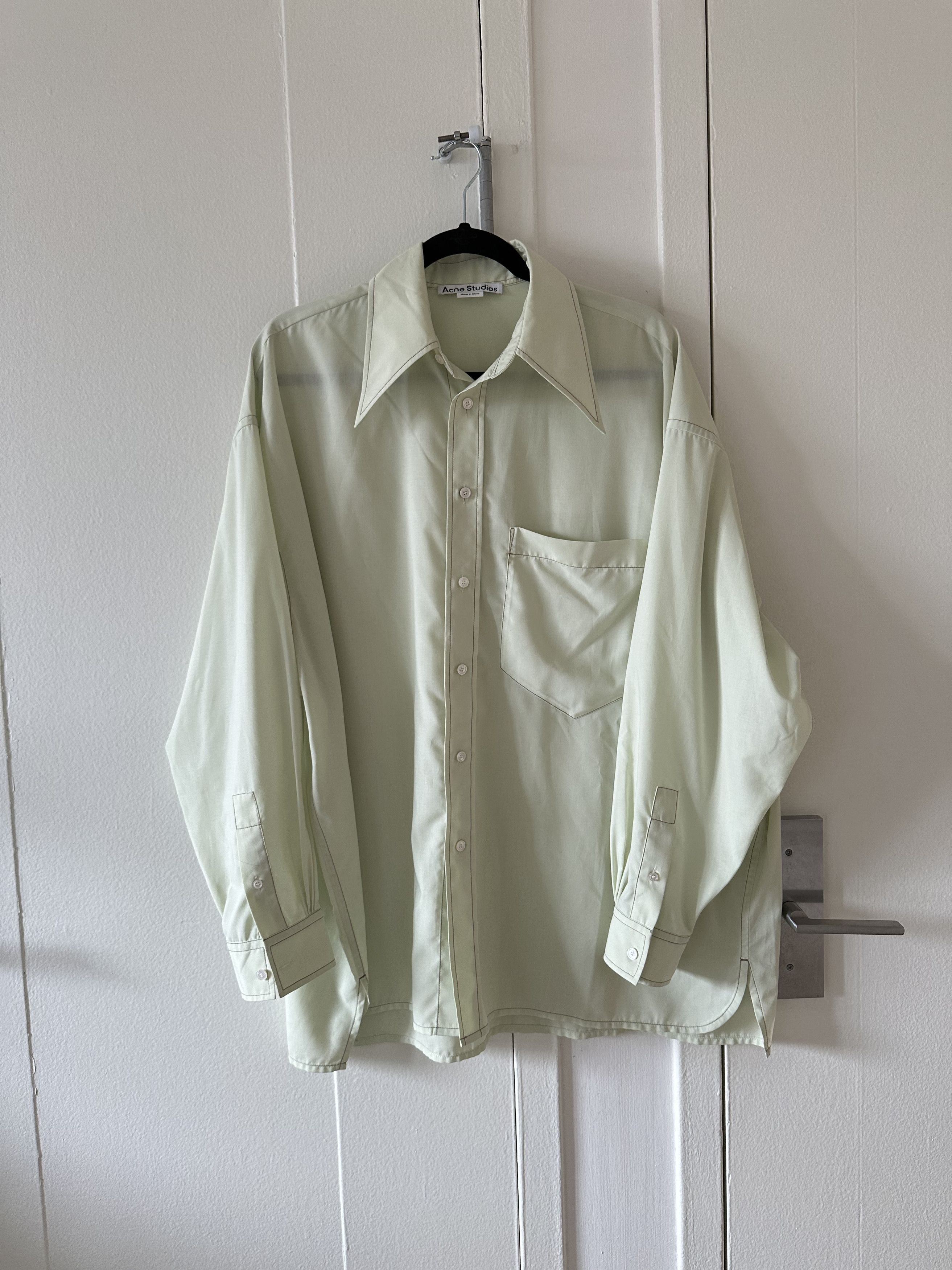 Image of Acne Studios Oversized Lightweight Overshirt in Pistachio, Men's (Size 2XL)