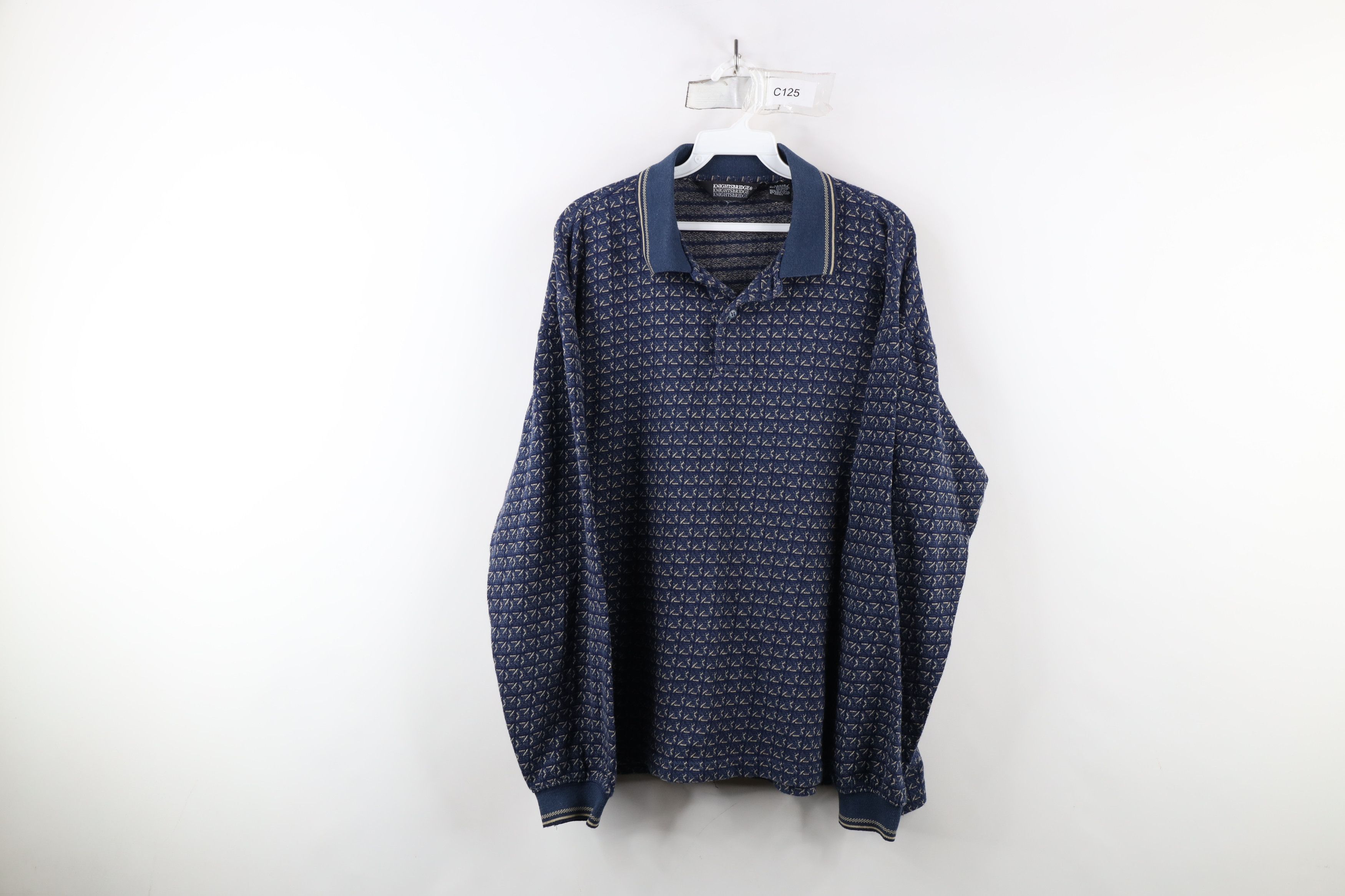Vintage Vintage 90s Streetwear Knit Long Sleeve Rugby Polo Shirt Size US L / EU 52-54 / 3 - 1 Thumbnail