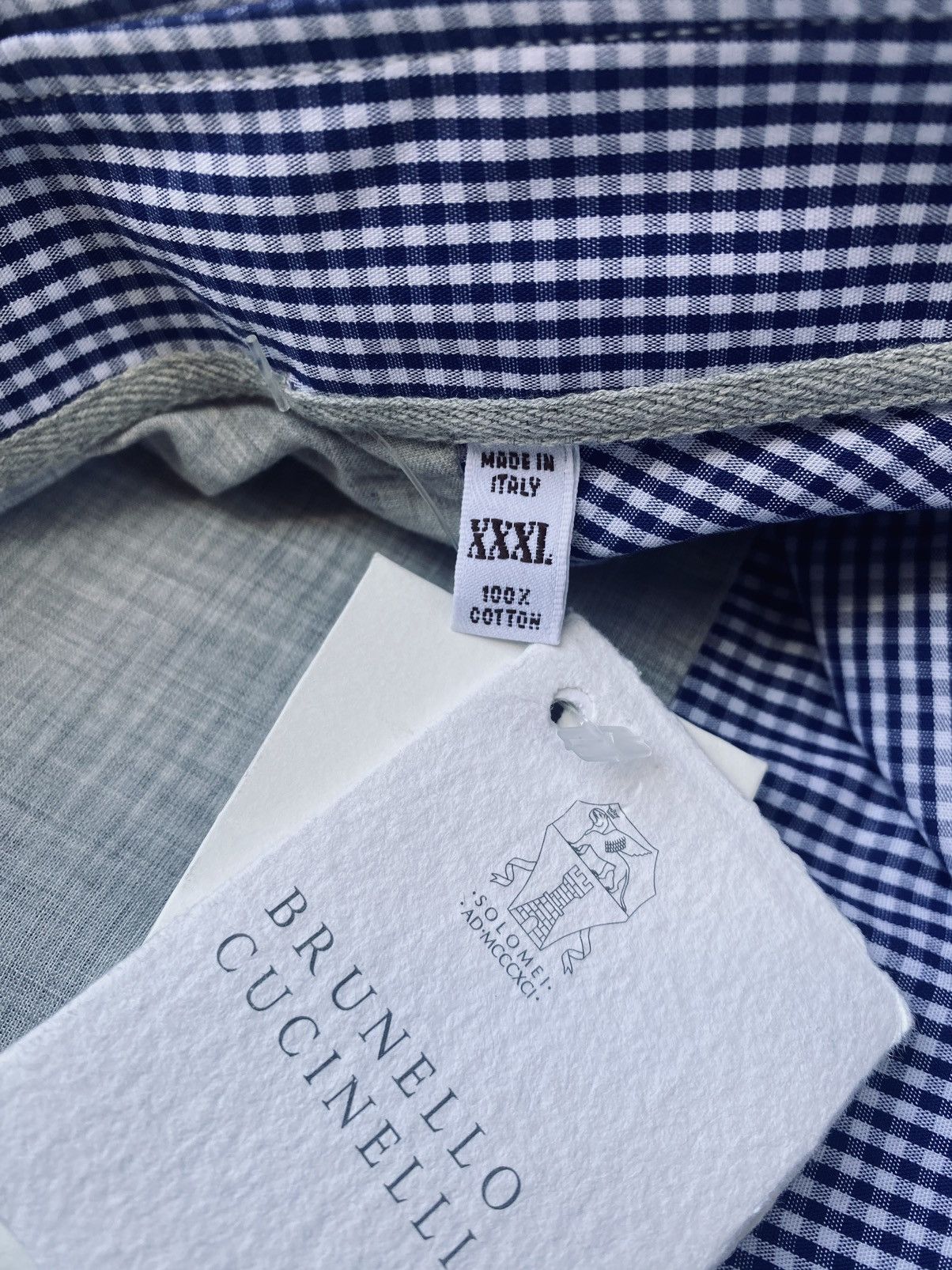 Brunello Cucinelli Brunello Cucinelli 🇮🇹 Blue Summer Gingham Shirt XXXL NWT Size US XXL / EU 58 / 5 - 4 Thumbnail