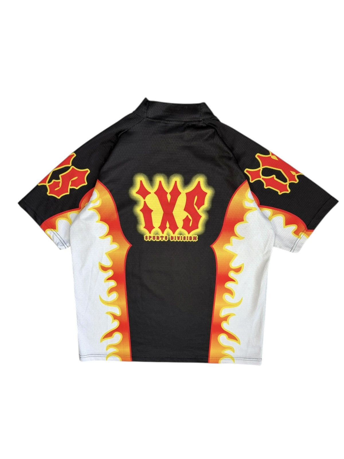 JNCO 🔥Vintage IXS Moto Biker Flame Fire Racing y2k jersey tee Size US M / EU 48-50 / 2 - 2 Thumbnail