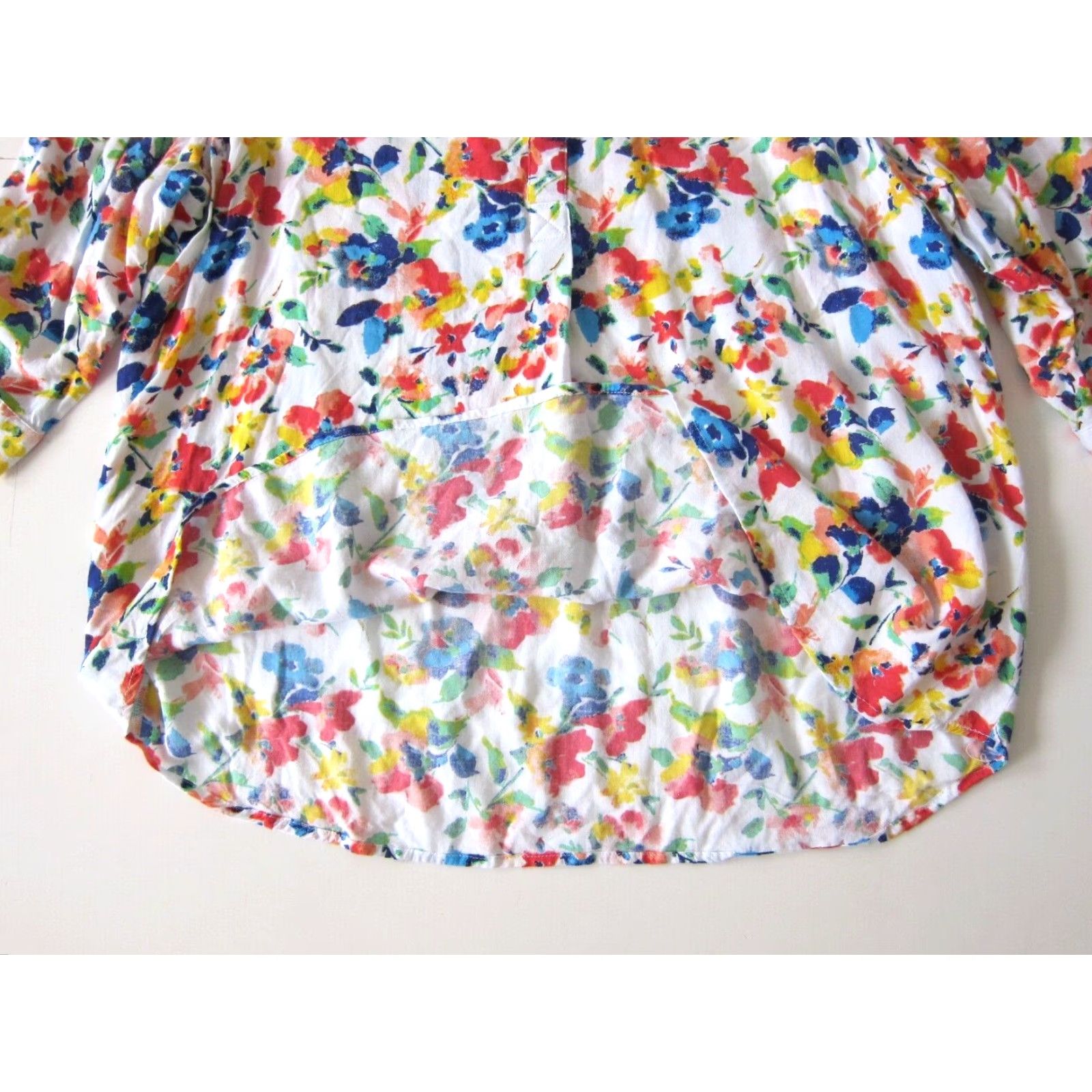 Vintage Woman Within Blouse 3/4 Sleeve M Yellow Floral Tunic Womens Size M / US 6-8 / IT 42-44 - 5 Thumbnail