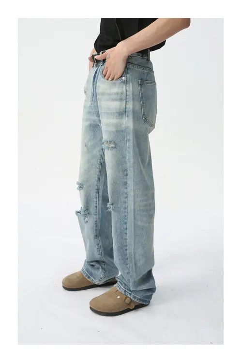 Jean American street cool damaged washed distressed jeans Size US 32 / EU 48 - 3 Thumbnail