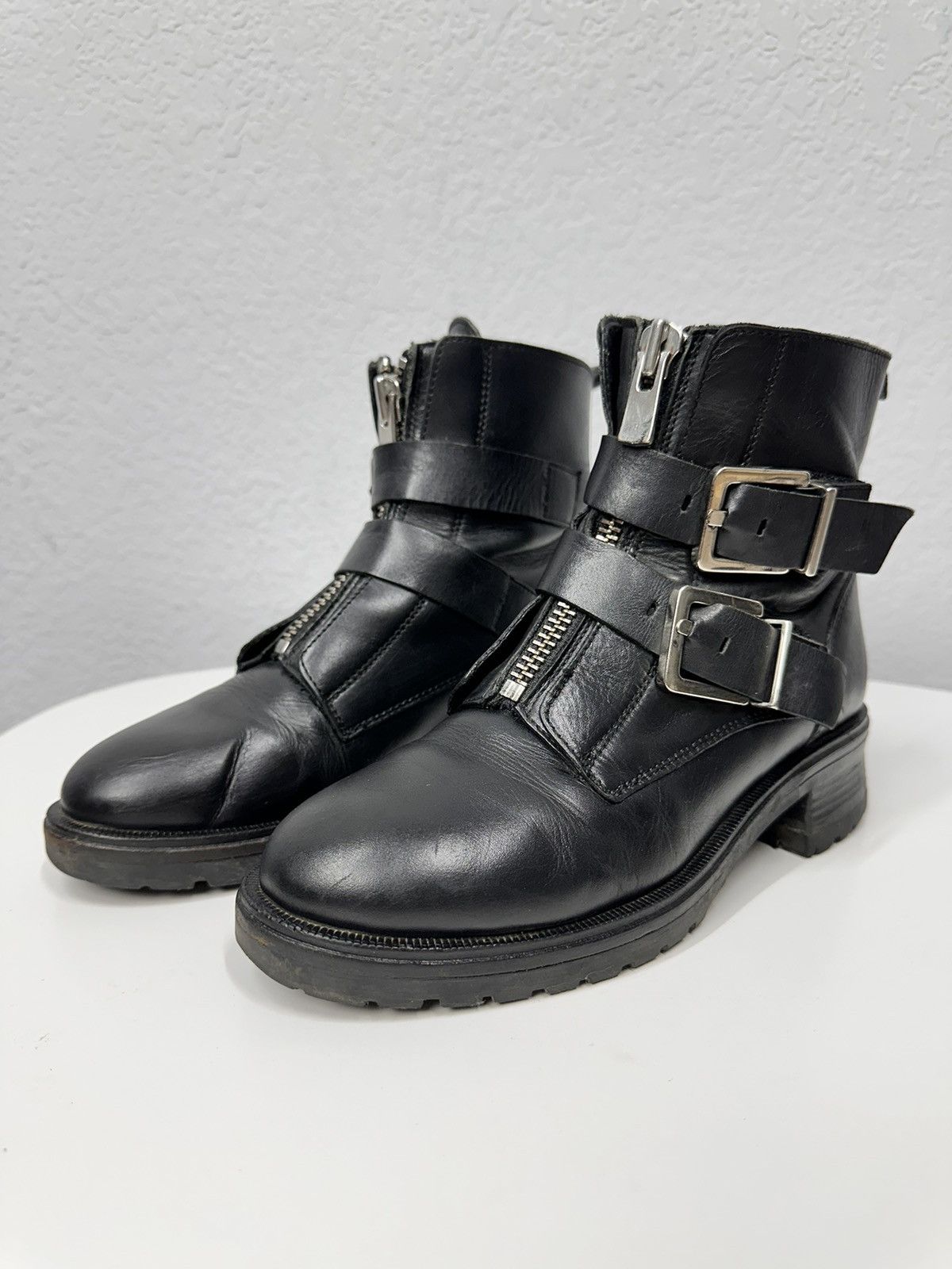A.S.98 Metal Zip A.S. 98 Leather Boots Vintage High Rick Owen Style Size US 8 / IT 38 - 6 Thumbnail