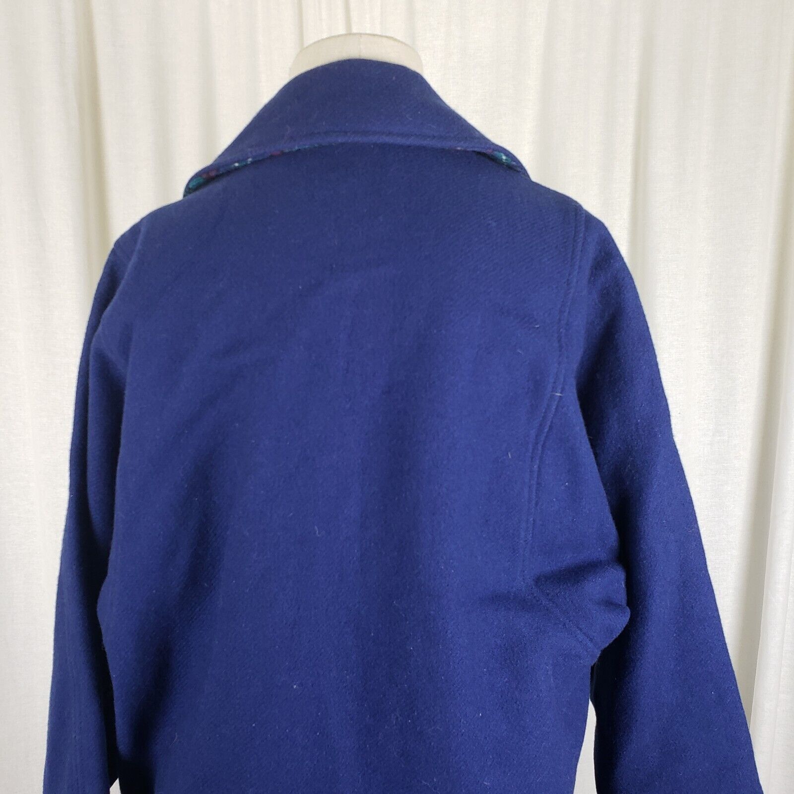 Woolrich Woolen Mills Vtg Woolrich Woman Cobalt Plaid Lined Wool Car Coat Peacoat Size S / US 4 / IT 40 - 5 Thumbnail