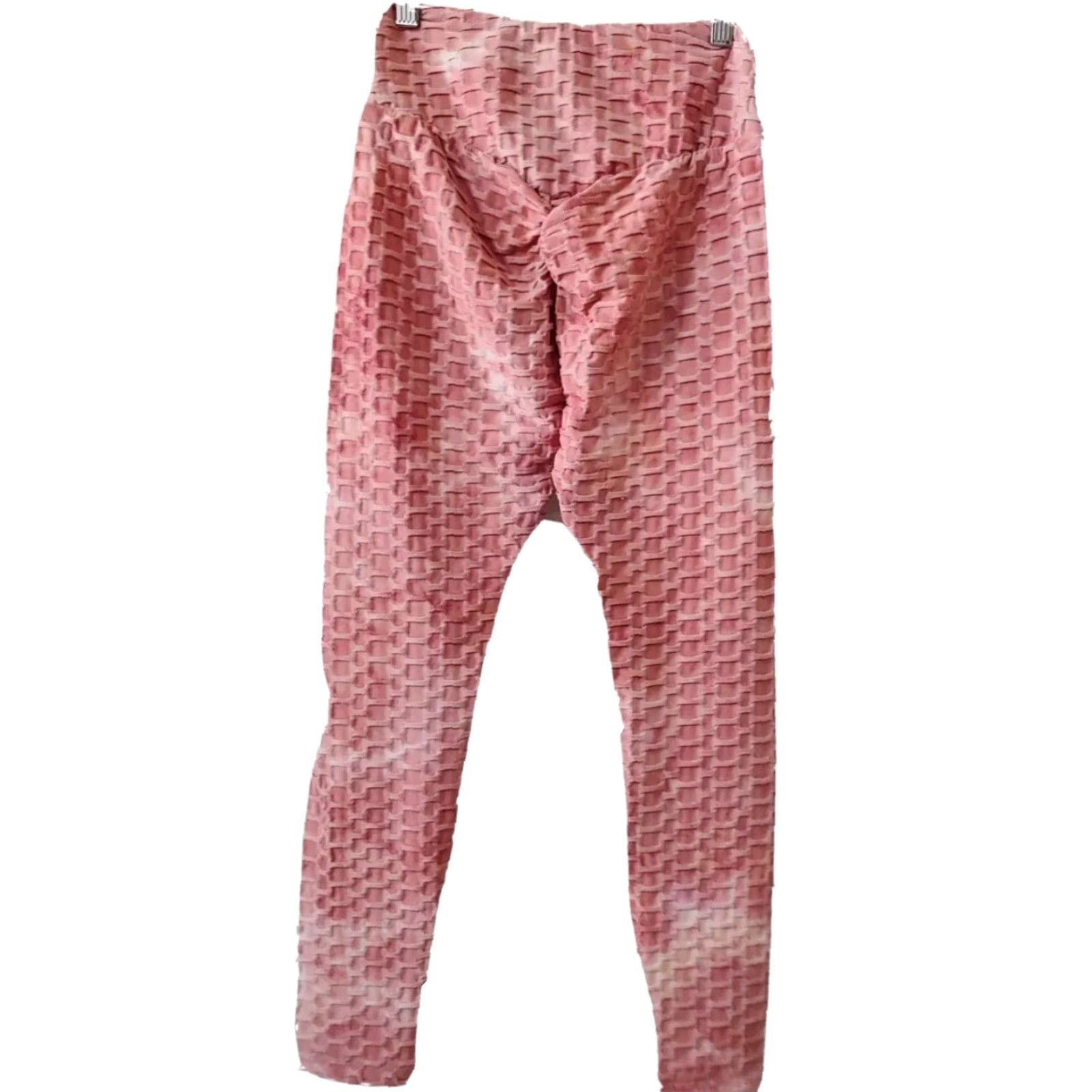 Vintage Hot Kiss Leggings Women M Pink Honey Comb Tye Dye Elastic Waist Lightweight Stretch Casual 28 Inseam 10" Rise 28" Inseam Denim? No. Size 32" / US 10 / IT 46 - 2 Thumbnail