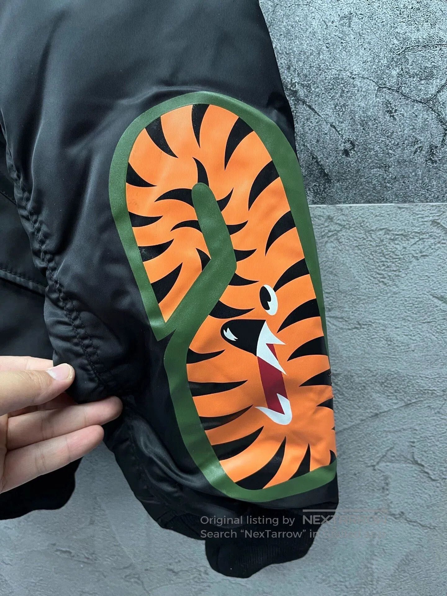 Bape Black Bomber Jacket with Embroidered Sleeve Art. Size US L / EU 52-54 / 3 - 3 Thumbnail