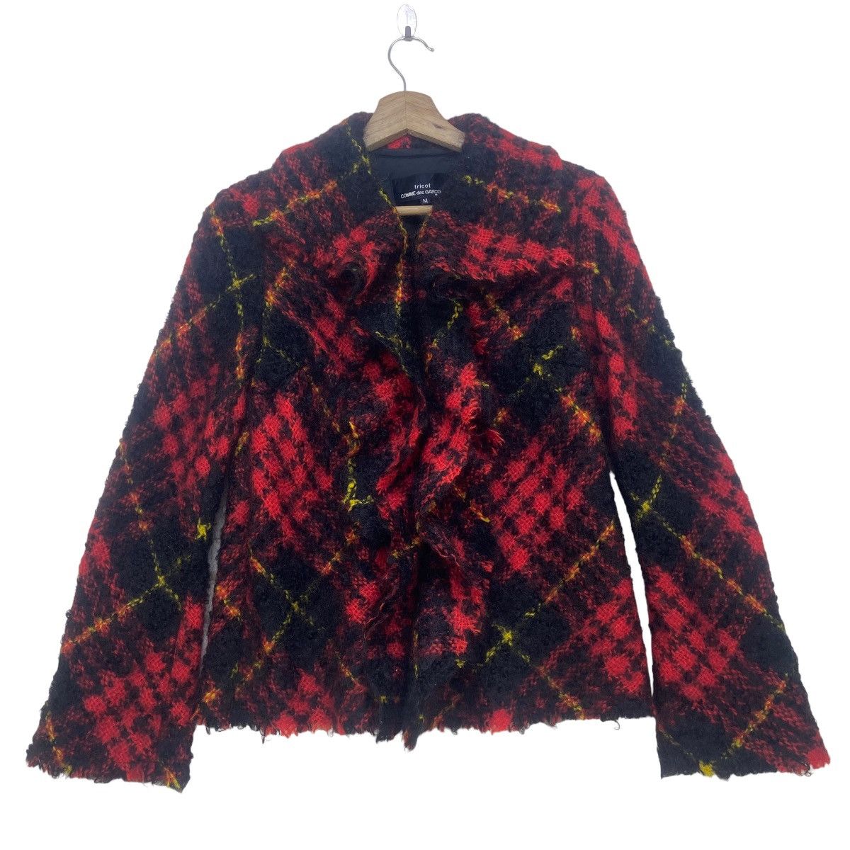 Comme des Garcons Tricot Comme des Garçons Red Check Mohair Jacket Size S / US 4 / IT 40 - 5 Thumbnail