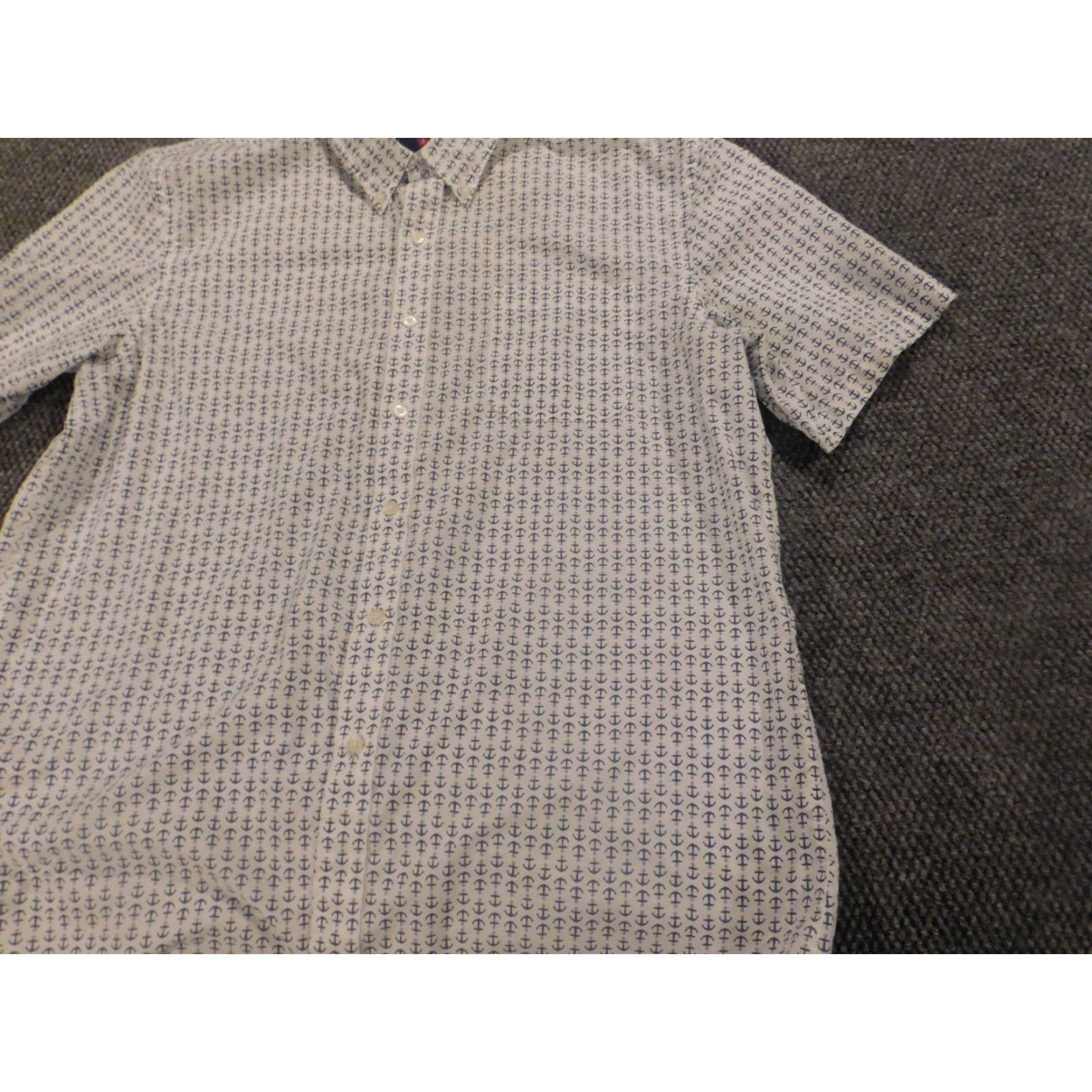 Vintage Saddlebred Mens Shirt Extra Large Blue achors regular button down Easy Care Size US XL / EU 56 / 4 - 3 Thumbnail