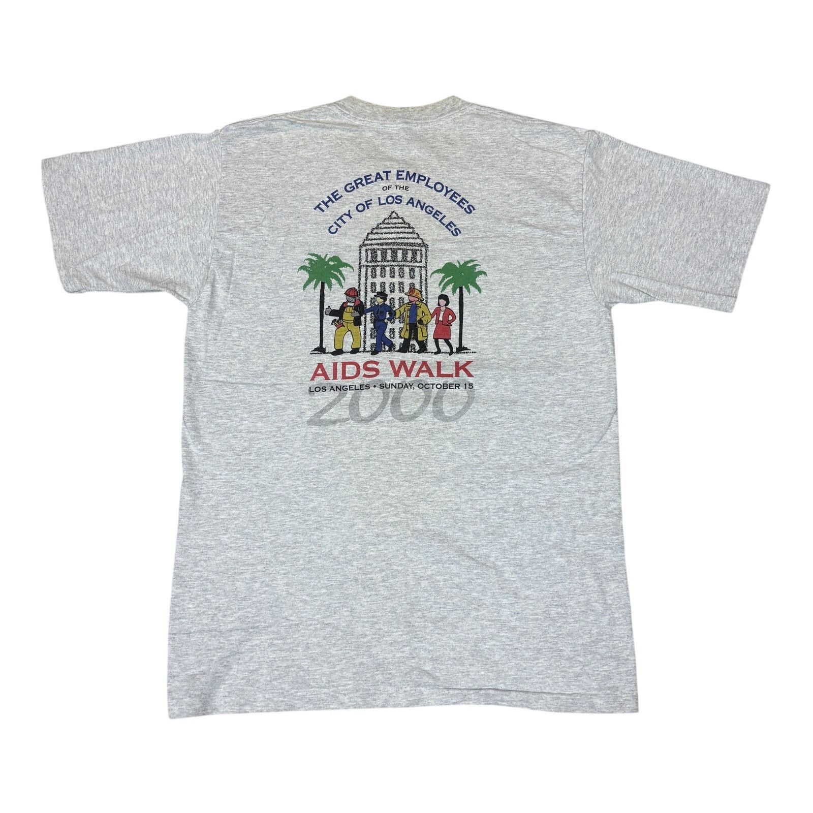 All Sport × Vintage Vintage AIDS Walk 2000 Los Angeles Single Stitch Shirt Large Size US L / EU 52-54 / 3 - 1 Thumbnail