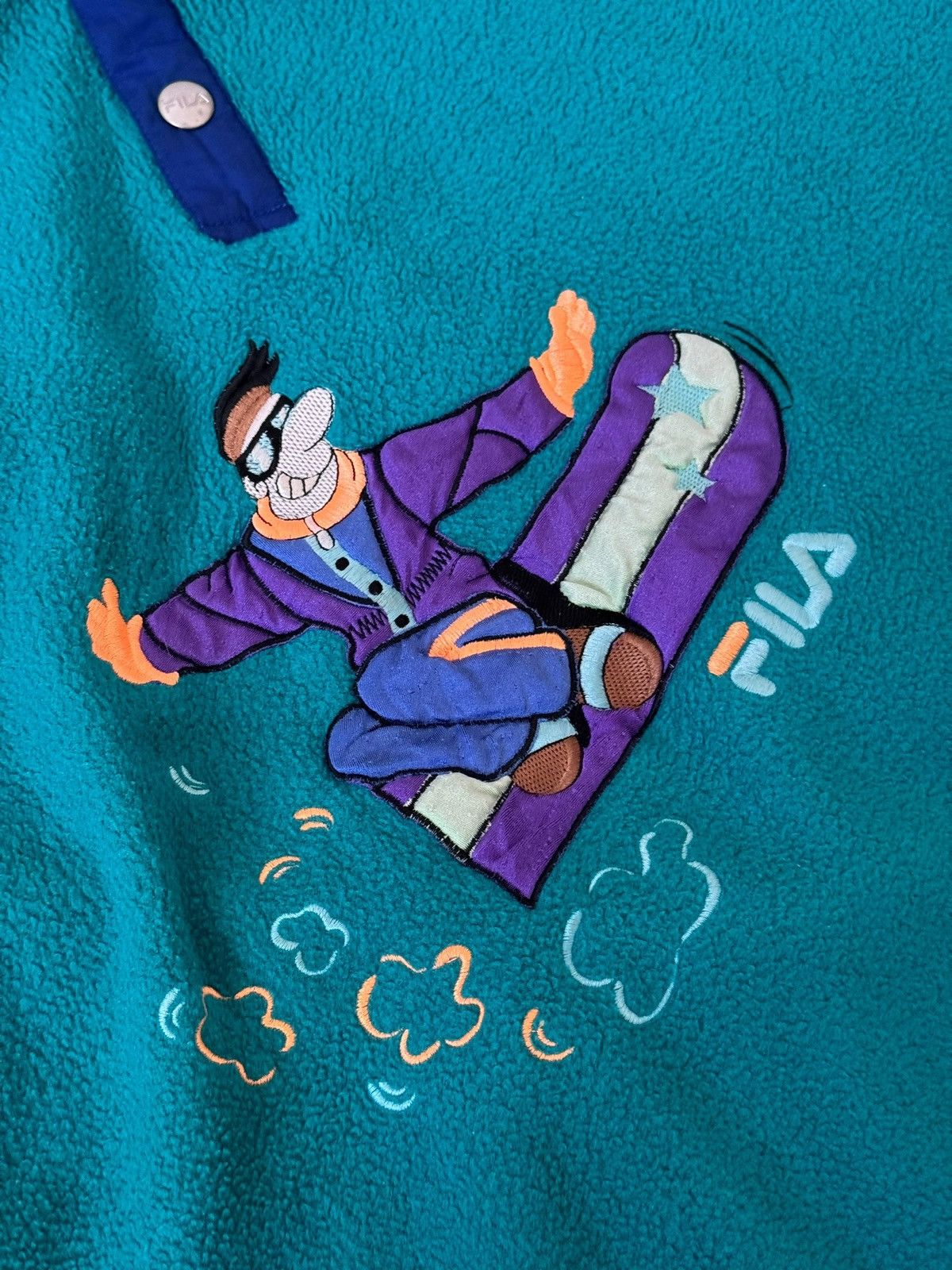 Fila × Vintage Fila Snowboard Crazy Mountain 90s Fleece Sweatshirt Large Size US L / EU 52-54 / 3 - 7 Thumbnail