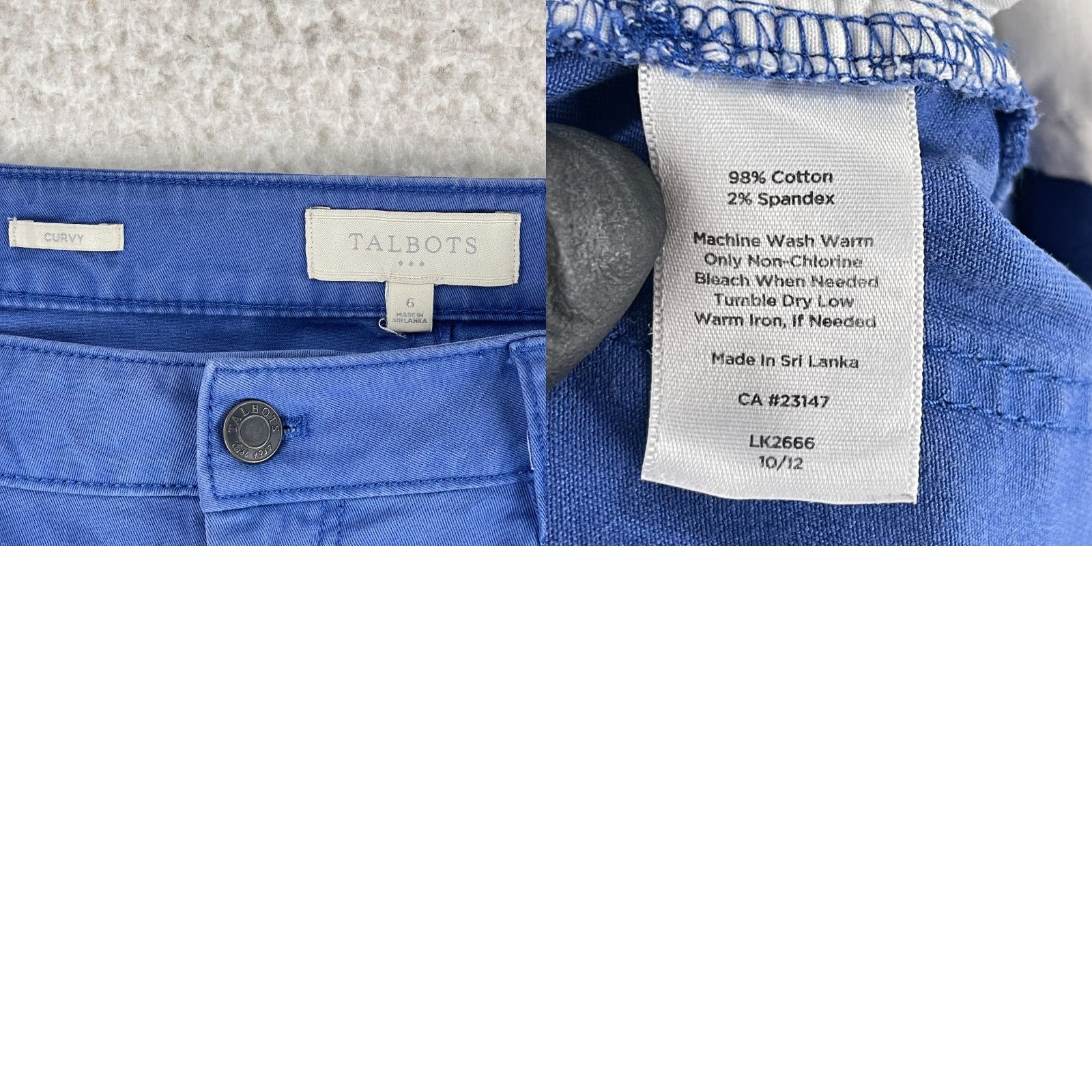 Talbots Talbots Blue Curvy Straight Leg Chino Pants Womens Mid-Rise Flat Front Size 6 Size 28" / US 6 / IT 42 - 9 Thumbnail