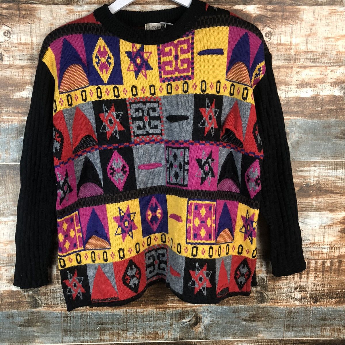 Vintage Mimo Salip Red vintage art Knitwear #A2001 Size M / US 6-8 / IT 42-44 - 3 Thumbnail