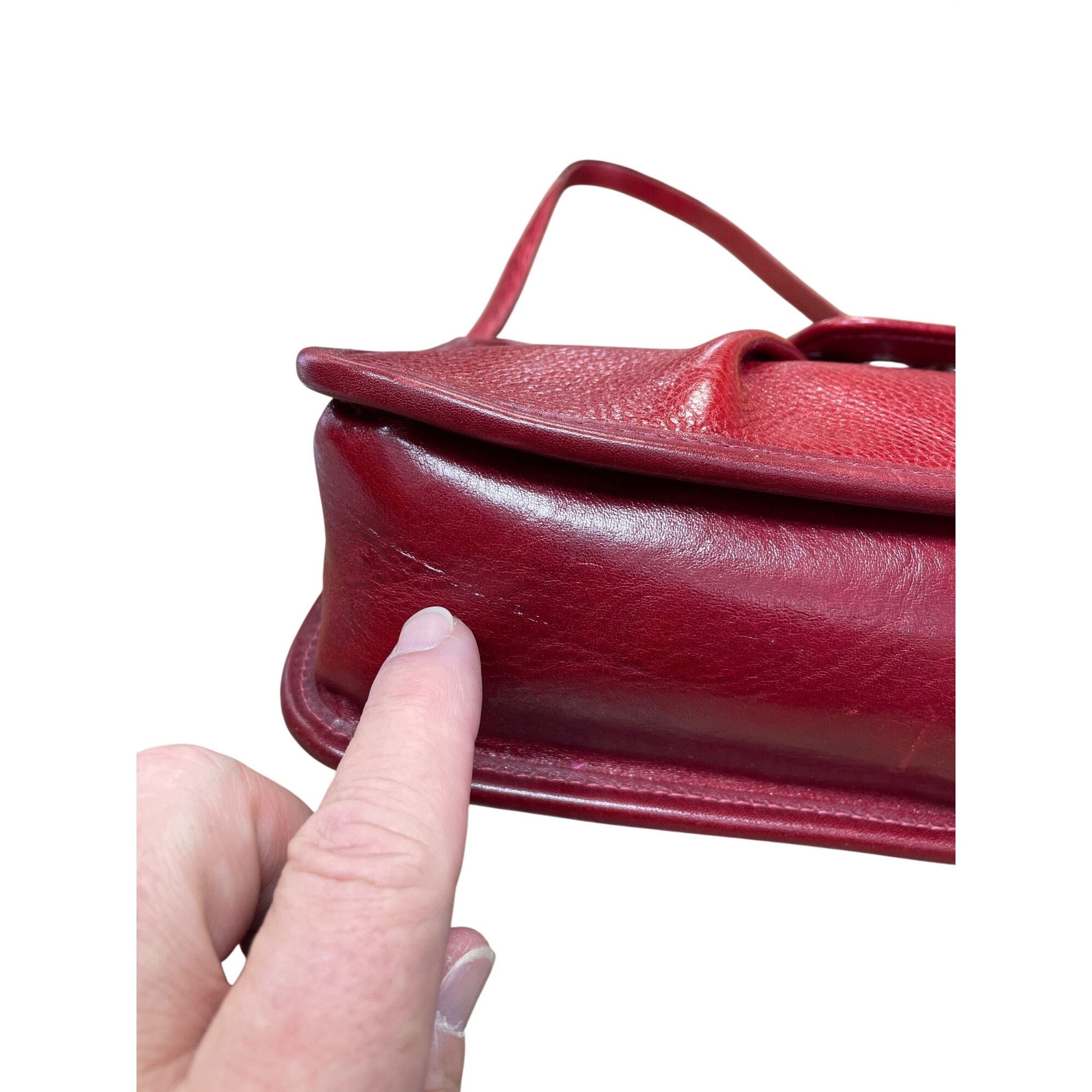 Brighton Brighton womans red leather pebbled shoulder handbag style A Size ONE SIZE - 15 Thumbnail