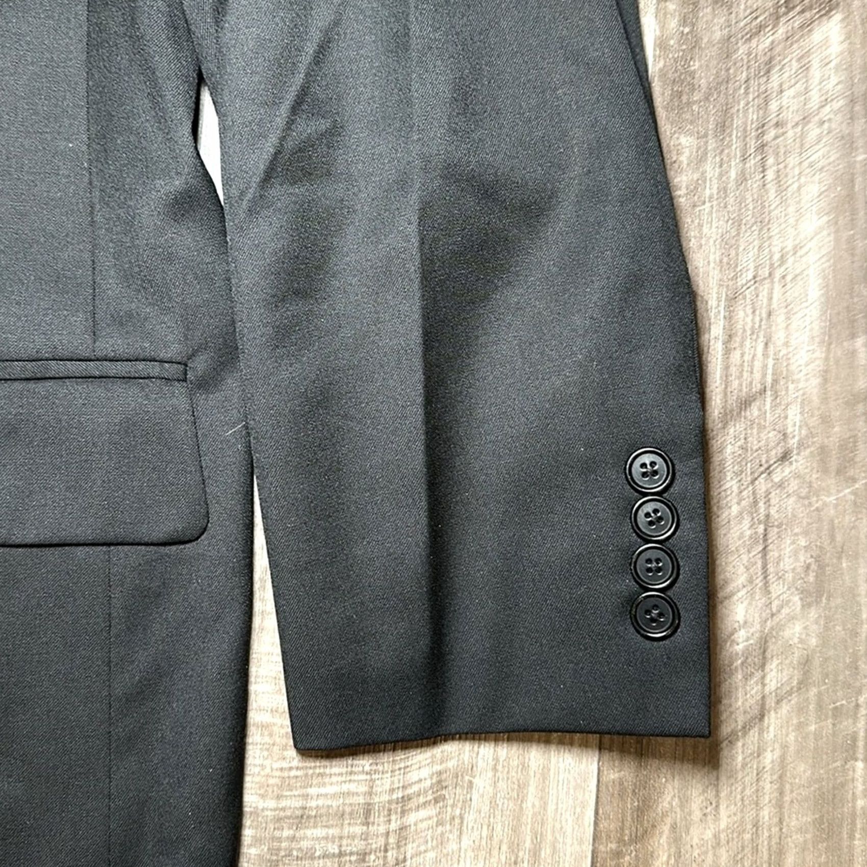 Brooks Brothers Brooks Brothers 1818 Madison Three Button Sport Coat Suit Jacket Black Mens 46 Regular Wool 2 Piece 45R 34L Size 46R - 5 Thumbnail