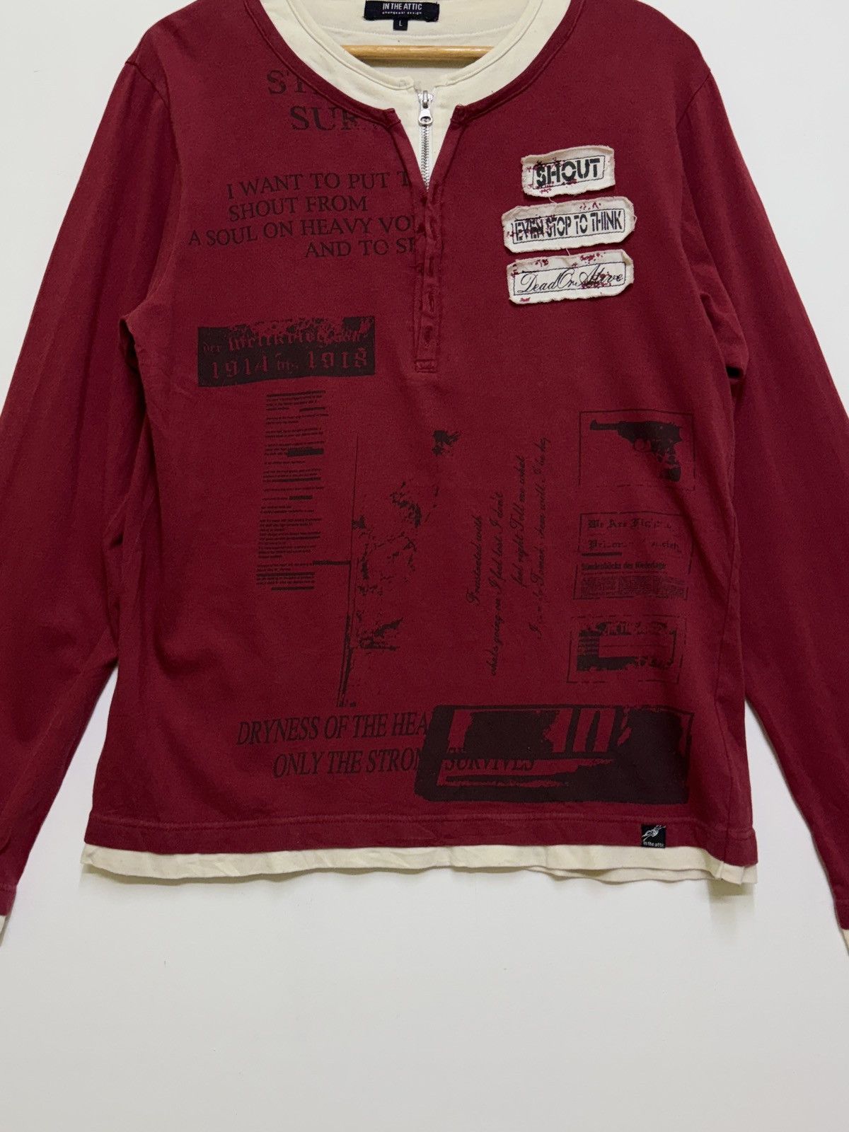 Hysteric Glamour In The Attic Poem Patches Half Zipper Long Sleeve Size US M / EU 48-50 / 2 - 4 Thumbnail