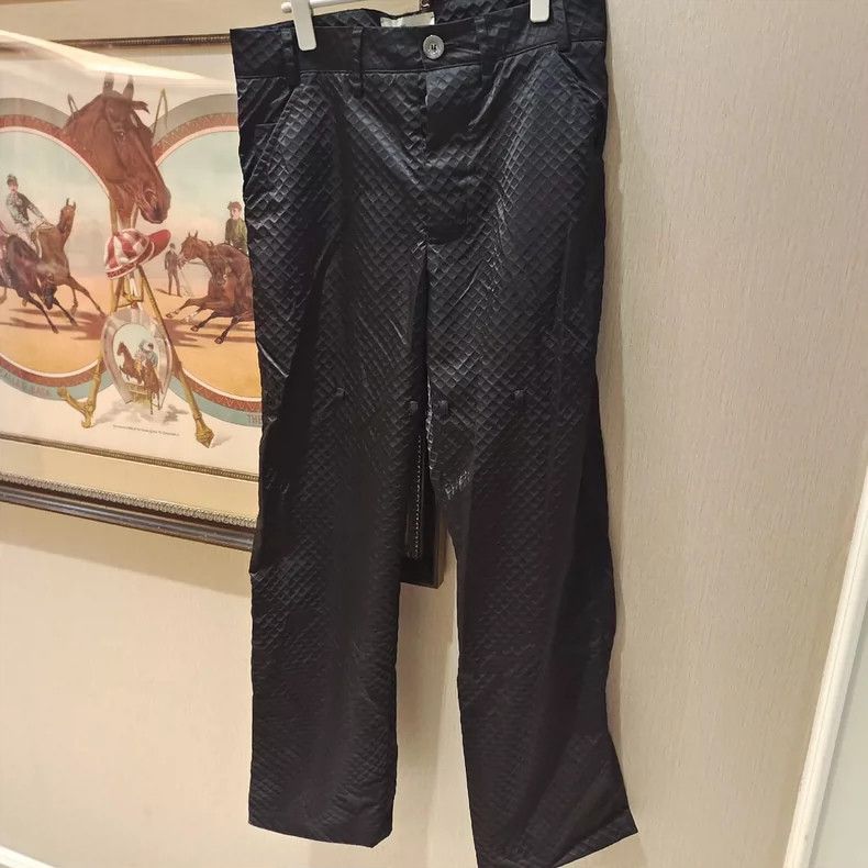 Song For The Mute Song For The Mute Glossy Nylon Waffle Wide Leg Pants Size US 32 / EU 48 - 1 Thumbnail