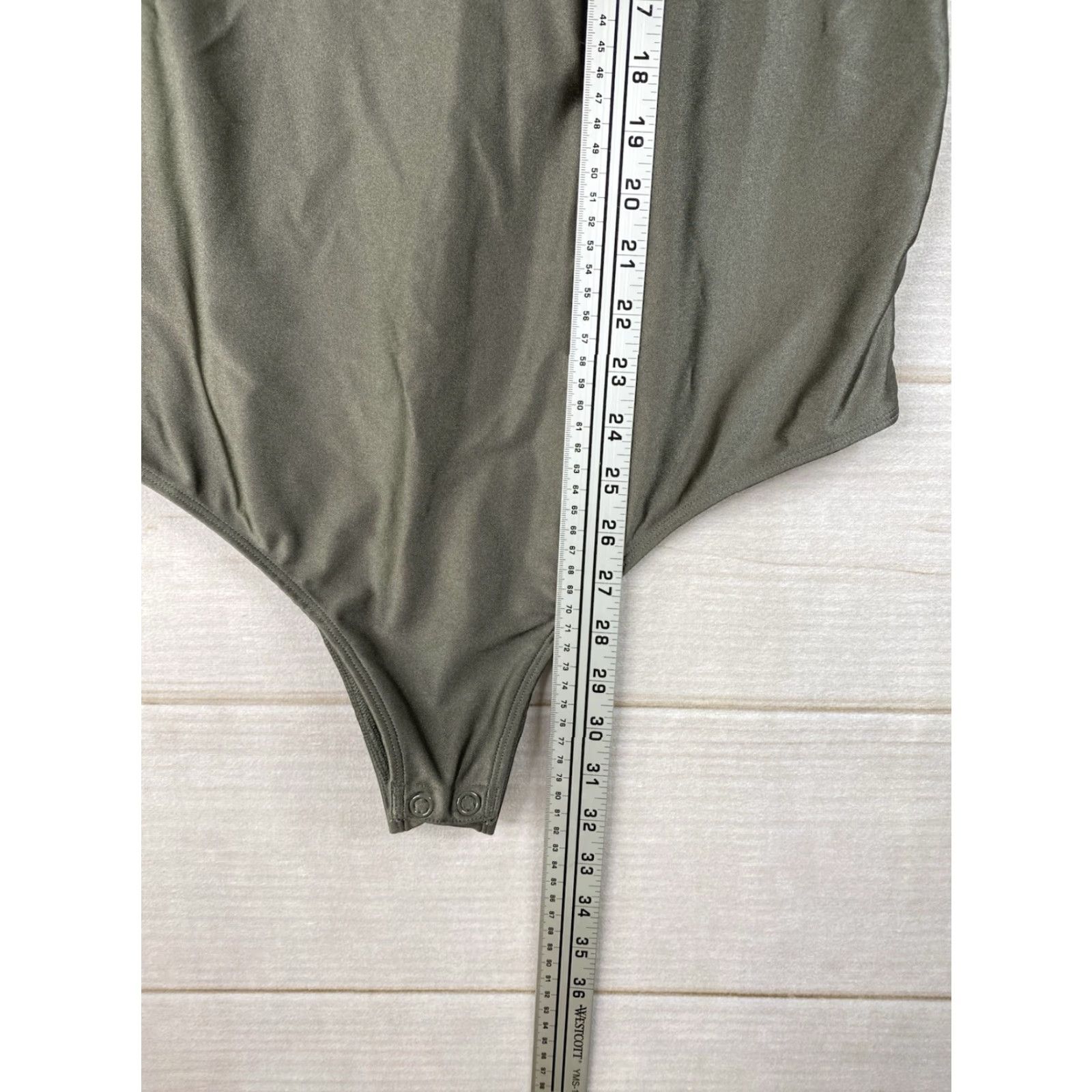Torrid Torrid Bodysuit Top Sz 0X Green Shiny Snap Crotch Sleeveless Nylon Stretch Size XL / US 12-14 / IT 48-50 - 4 Thumbnail