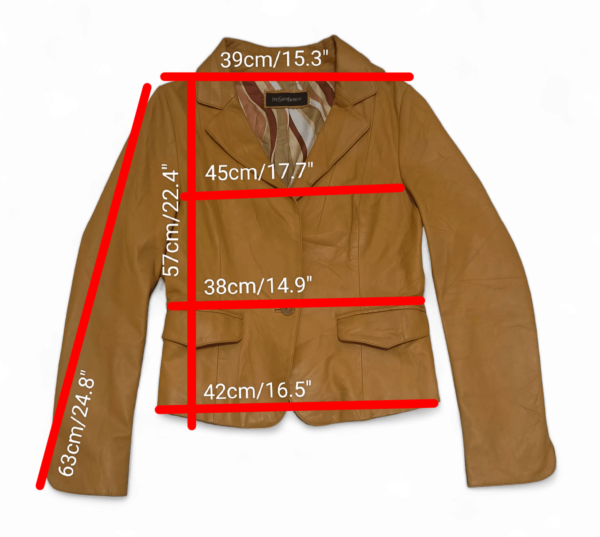 Vintage Vintage Yves Saint Laurent YSL Women's Brown Leather jacket Size M / US 6-8 / IT 42-44 - 8 Thumbnail