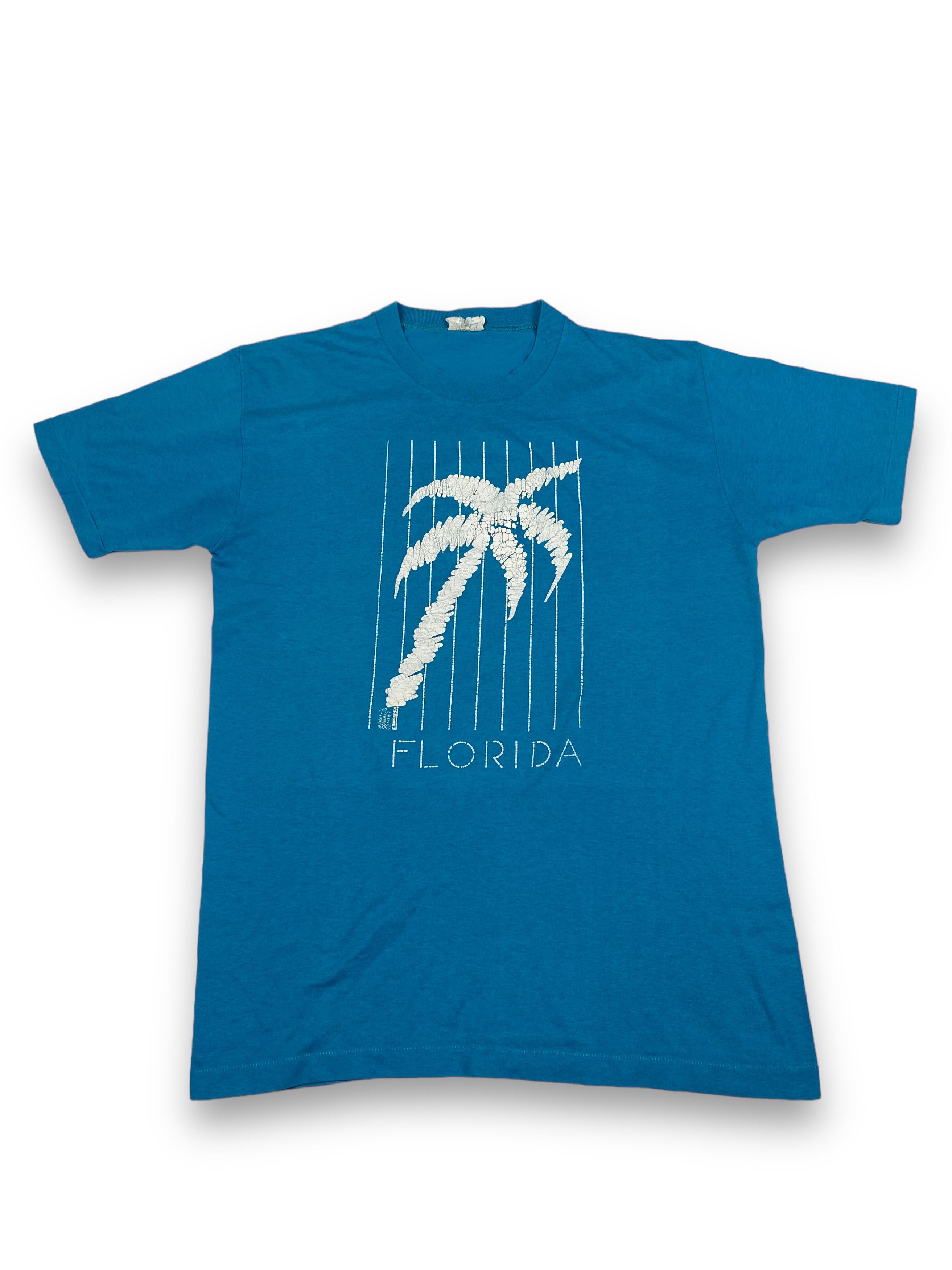 Vintage 80s Vintage SUNSHINE Made in USA Blue Single Stitch Tee M595 Size US M / EU 48-50 / 2 - 1 Thumbnail