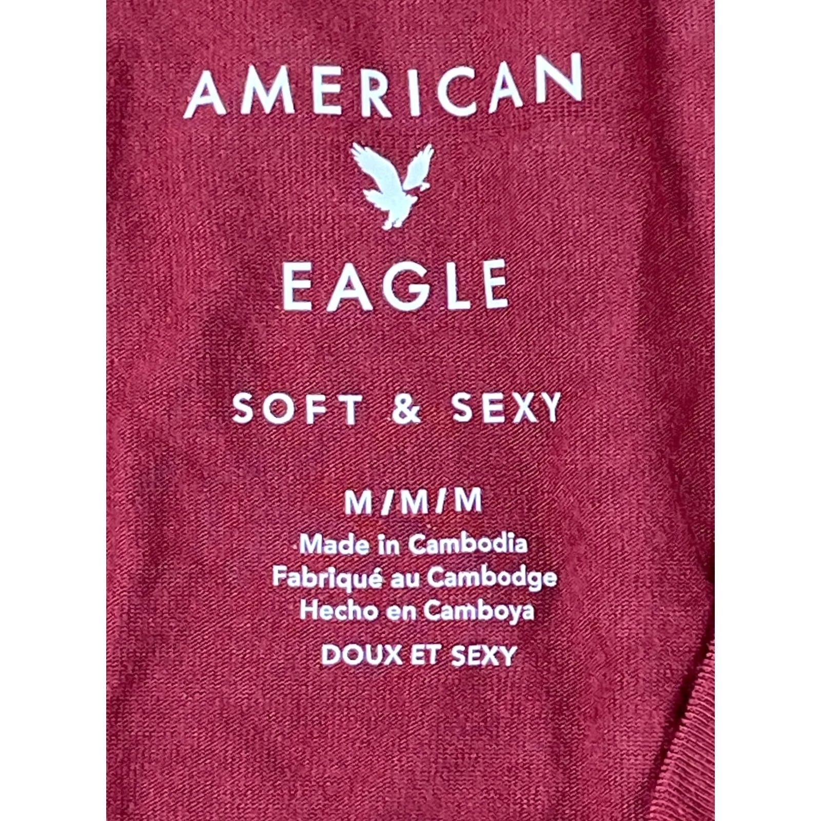 American Eagle Outfitters American Eagle Outfitters T Shirt Womens M V-Neck Short Sleeve Red Modal Soft Casual Size M / US 6-8 / IT 42-44 - 7 Thumbnail