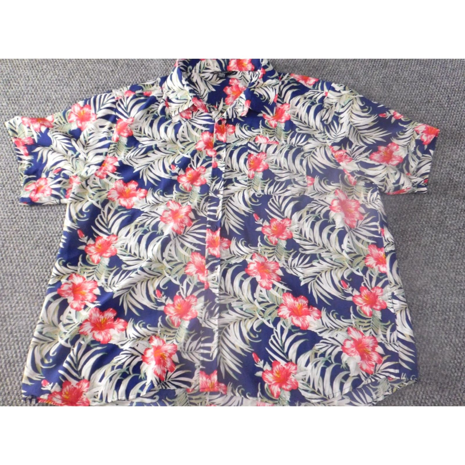 Vintage Mountain and Isles Shirt 2XL Blue Floral Hawaiian Button-Up Mens Size US XXL / EU 58 / 5 - 2 Thumbnail