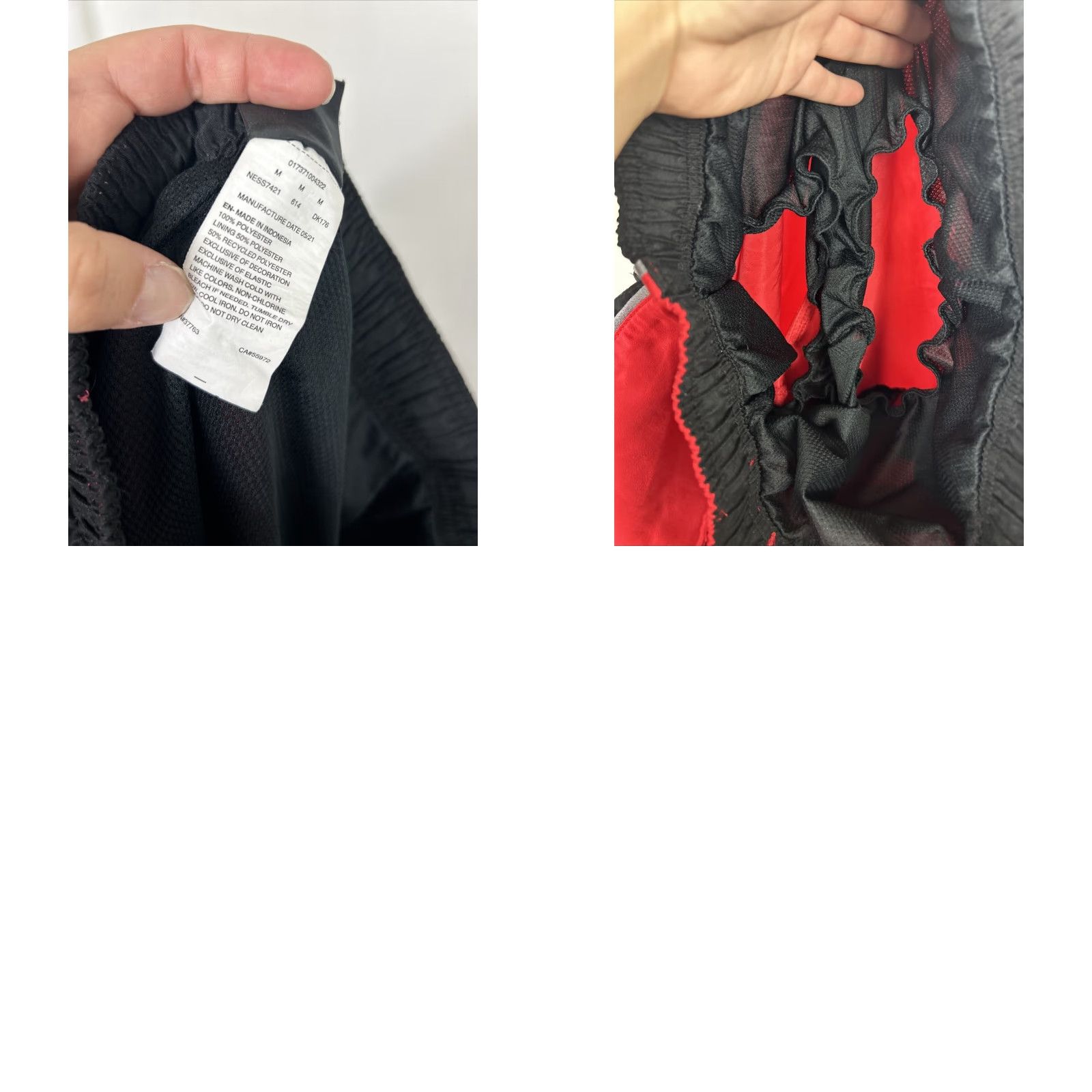 Nike Nike Board Shorts Men M Red Black Lined Swim Bottom 30x9" Size US 31 - 9 Thumbnail